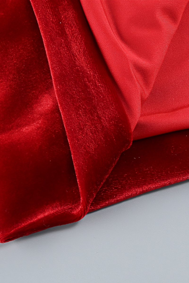 Megas Red 3D Floral Split Maxi Dress