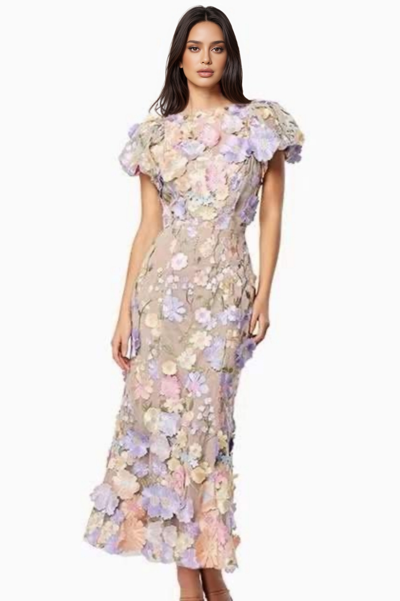 Verity 3D Lace Maxi Dress