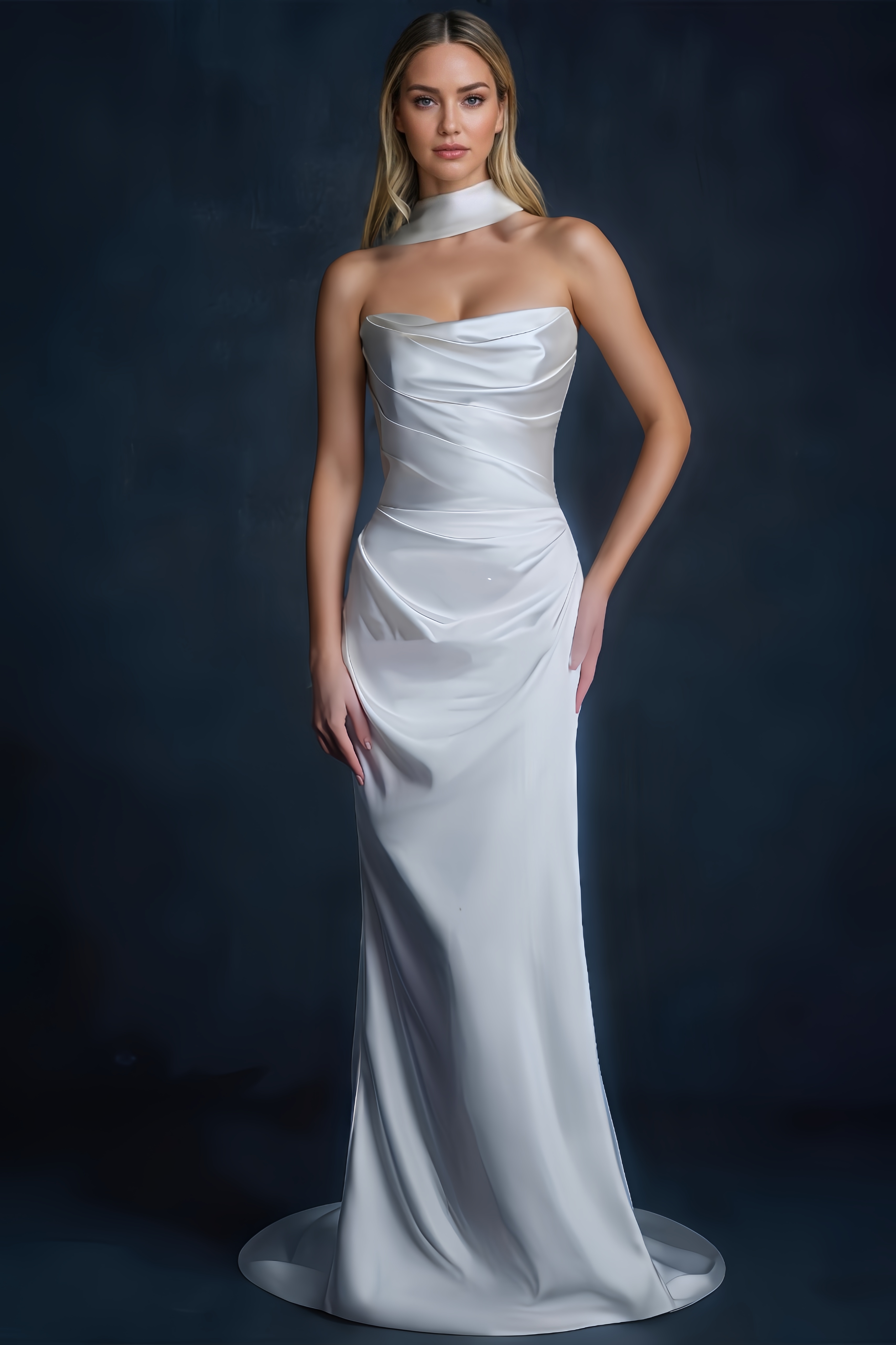 Donna Satin Strapless Maxi Dress