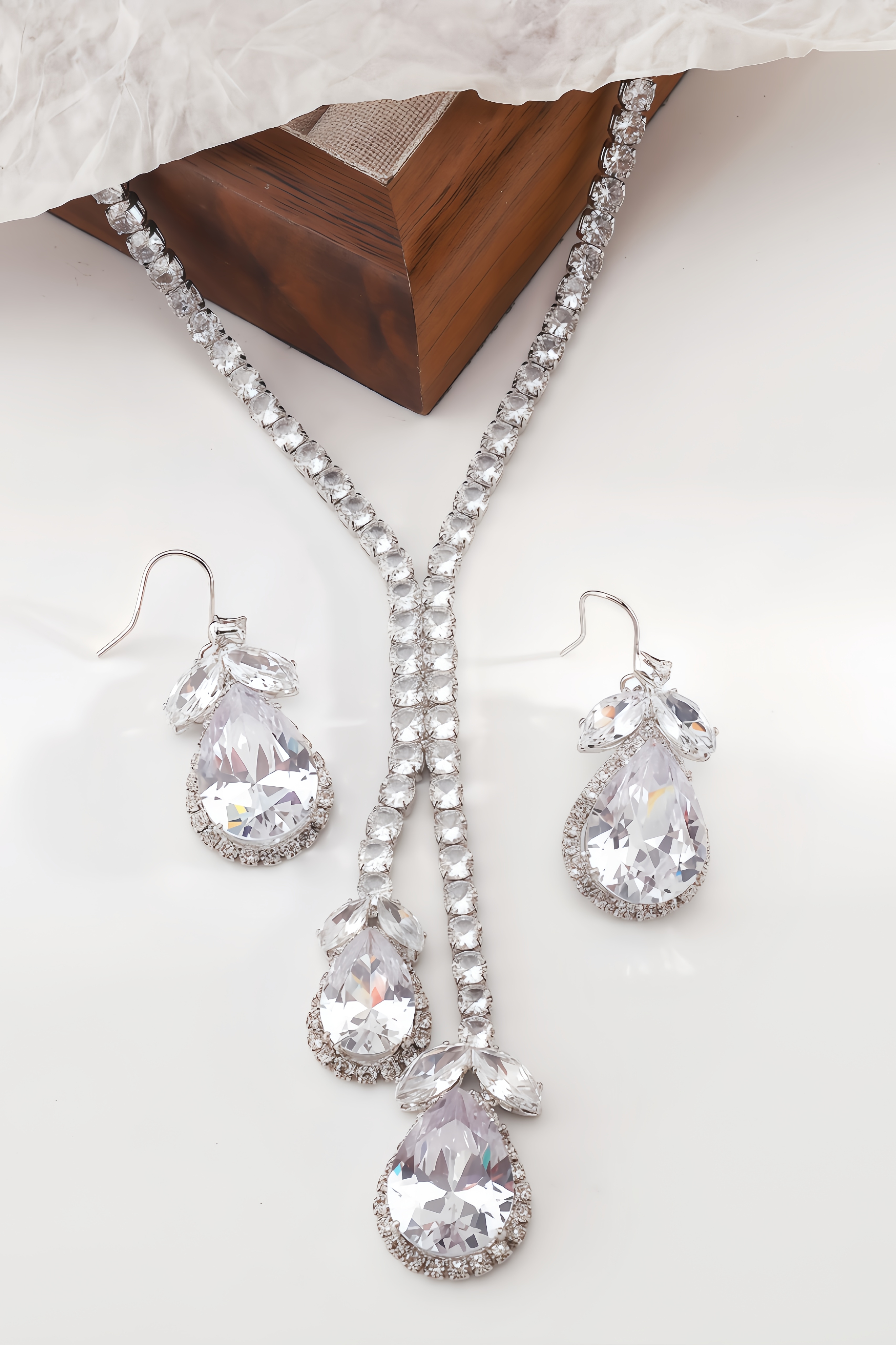 Margo Copper Zircon Necklace And Earring Set