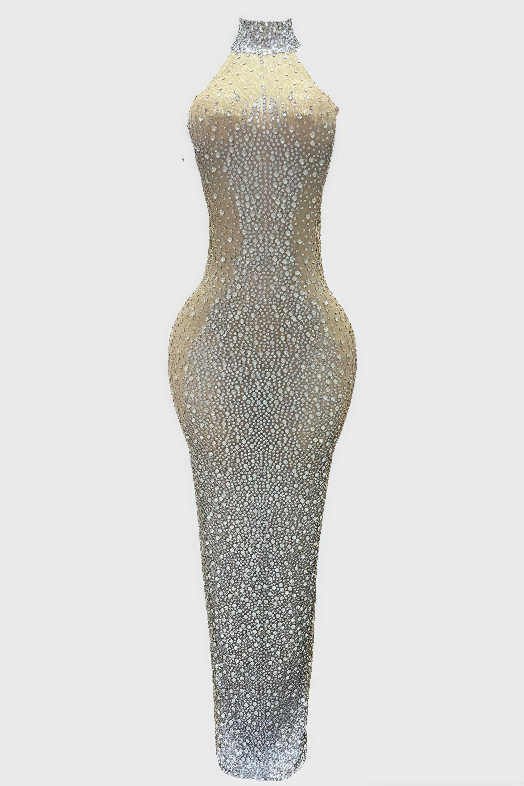 Fenik Halterneck Rhinestone Maxi Dress