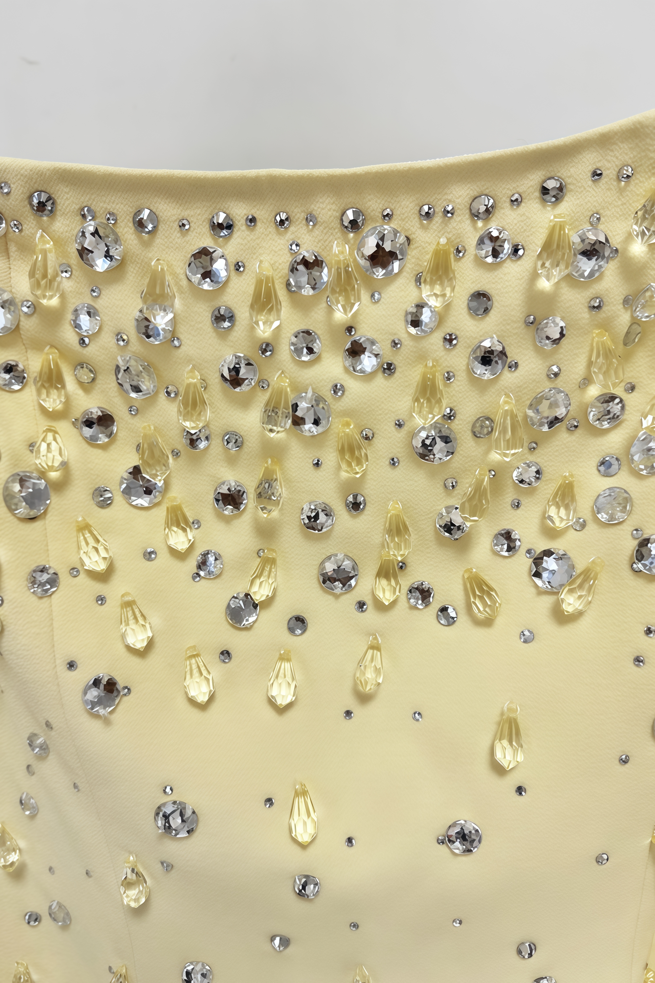 Thety Yellow Diamonds Beaded Maxi Dress 