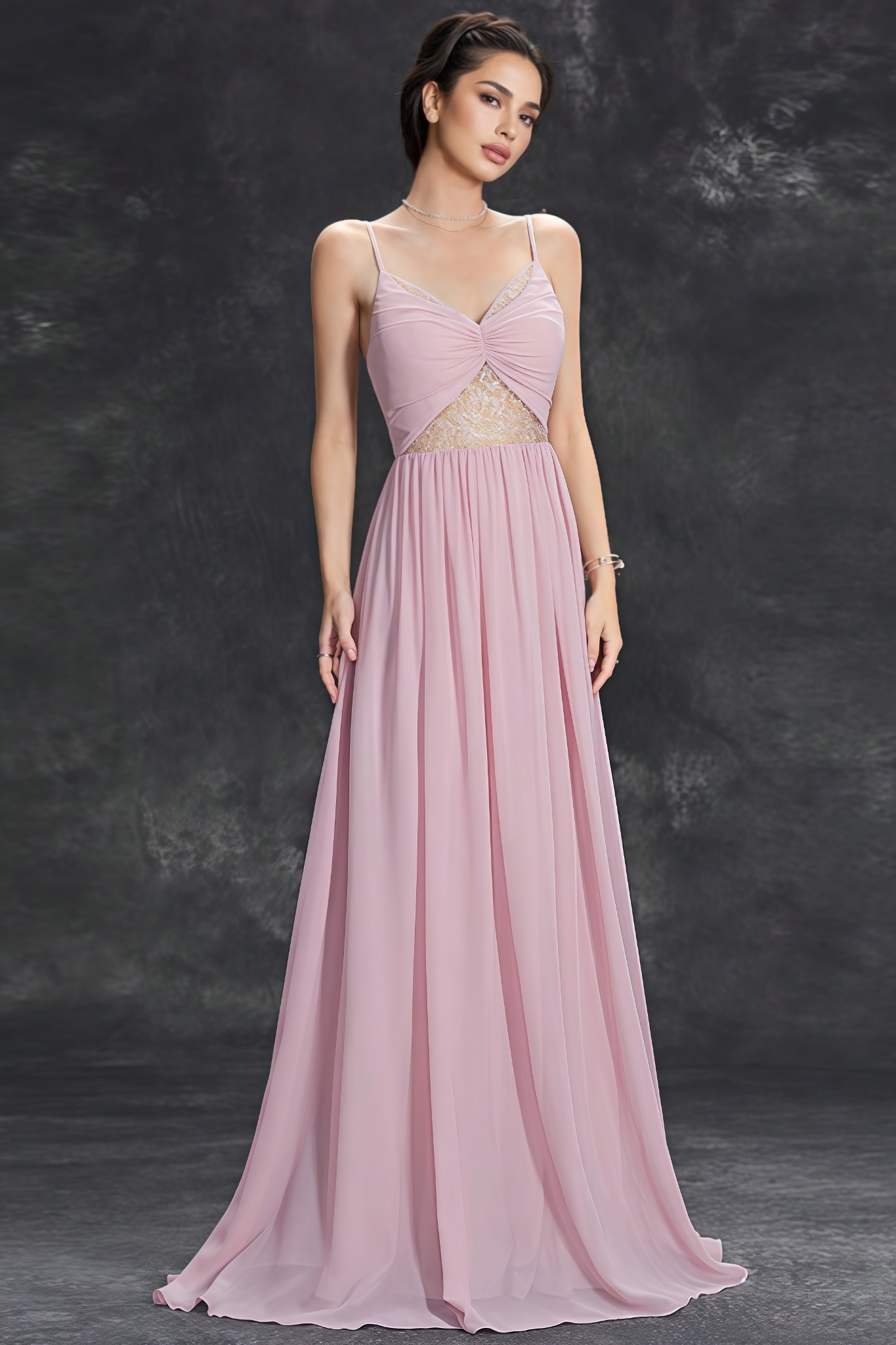 Jyllian Sleeveless Lace-Panelled Maxi Dress