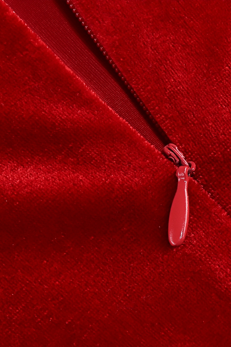 Megas Red 3D Floral Split Maxi Dress