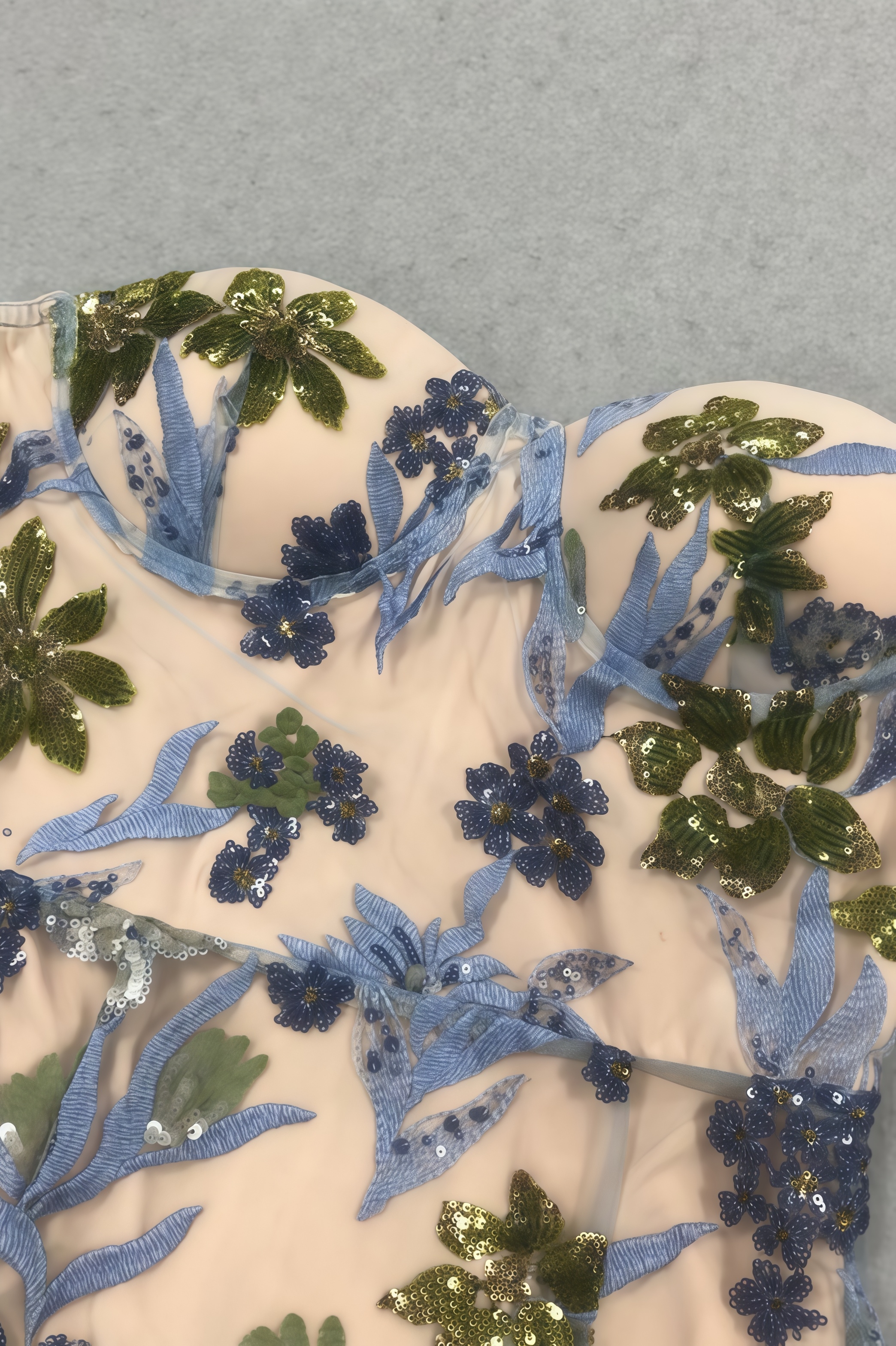 Waylen Blue Embroidered Maxi Dress