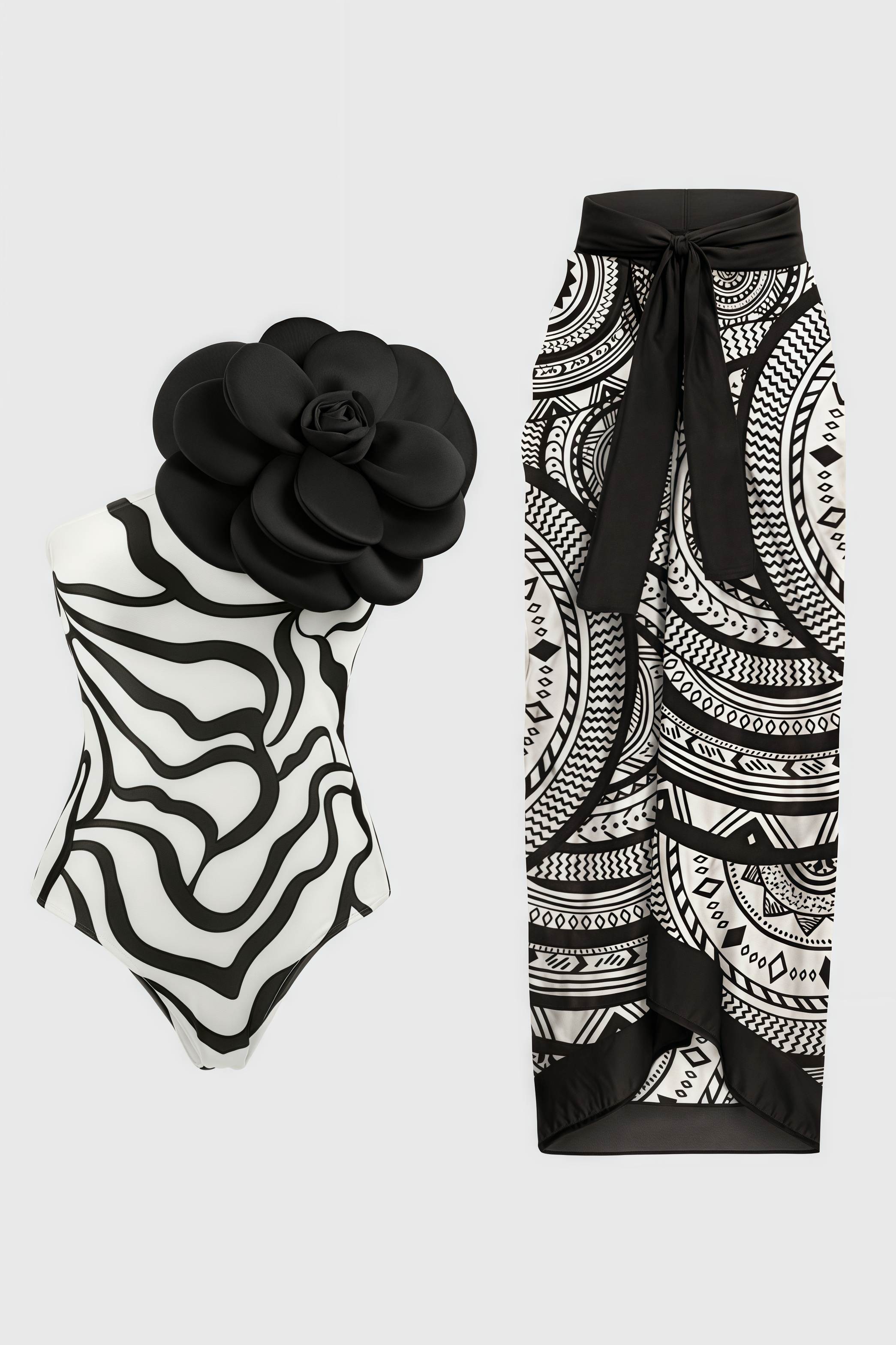 Ember Flower Zebra Printed Two Piece Swimsuit