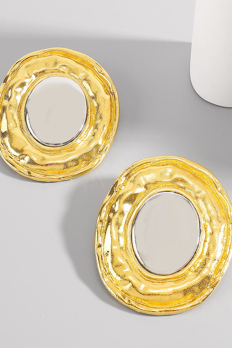 Aria Round Colour Block Earrings