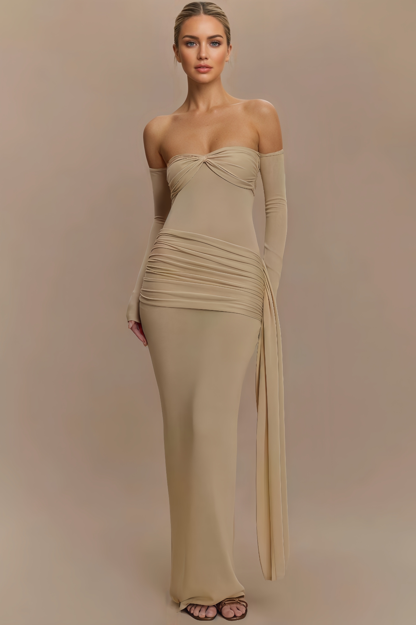 Kenlt Metallic Knit Maxi Dress
