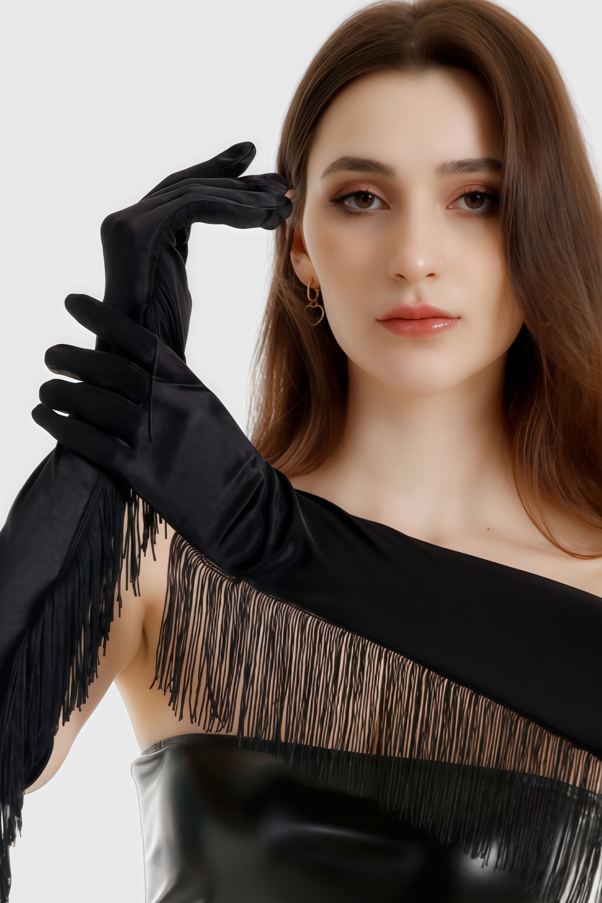 Kalirt Black Tassel Full-finger Gloves