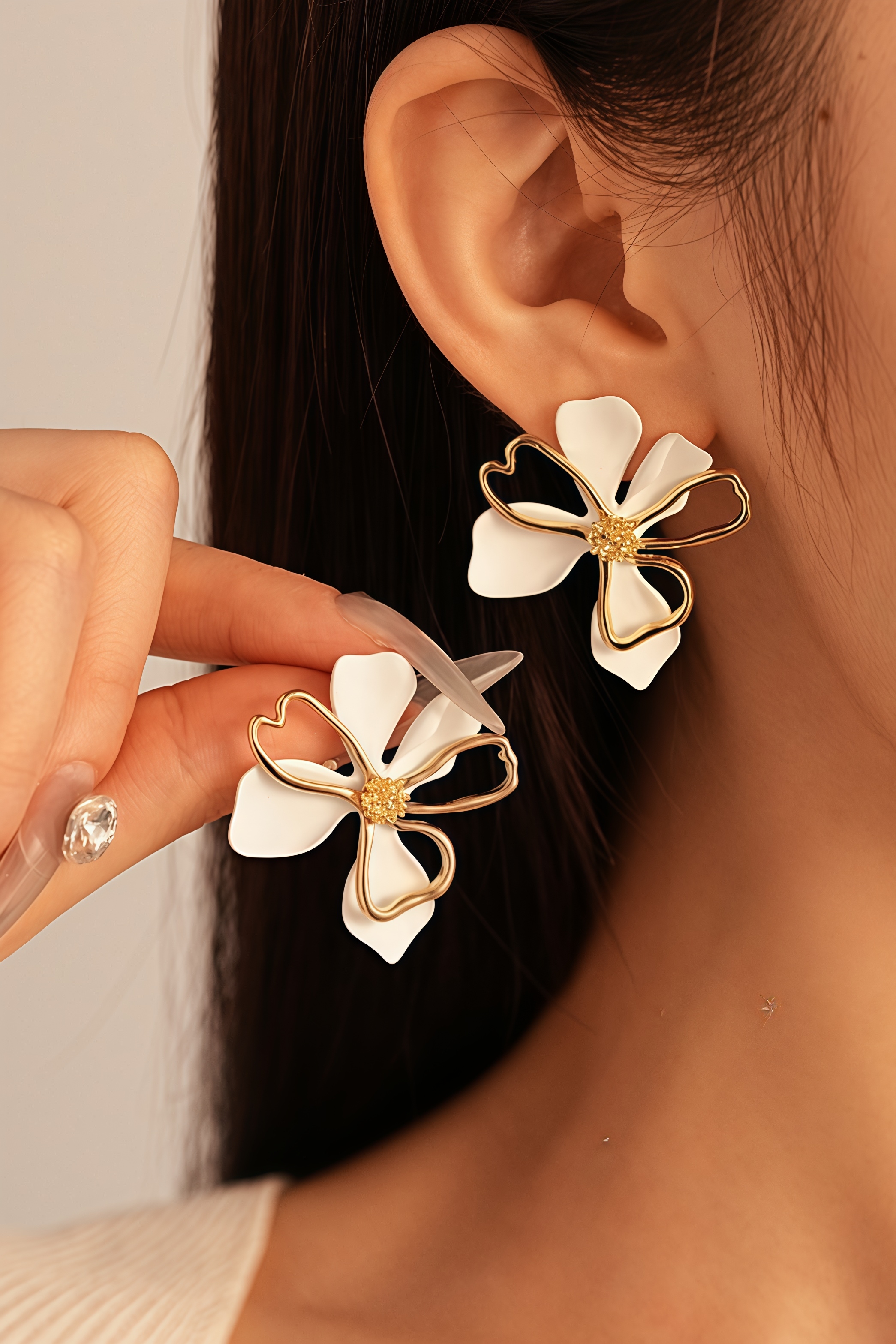 Fialak Double layered Flower Earrings