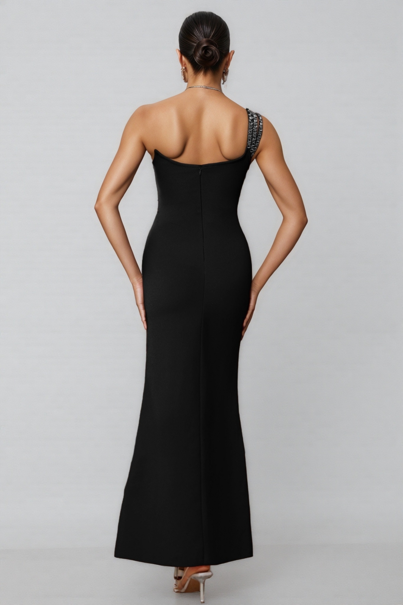 Pryn Studded Mesh Bandage Maxi Dress