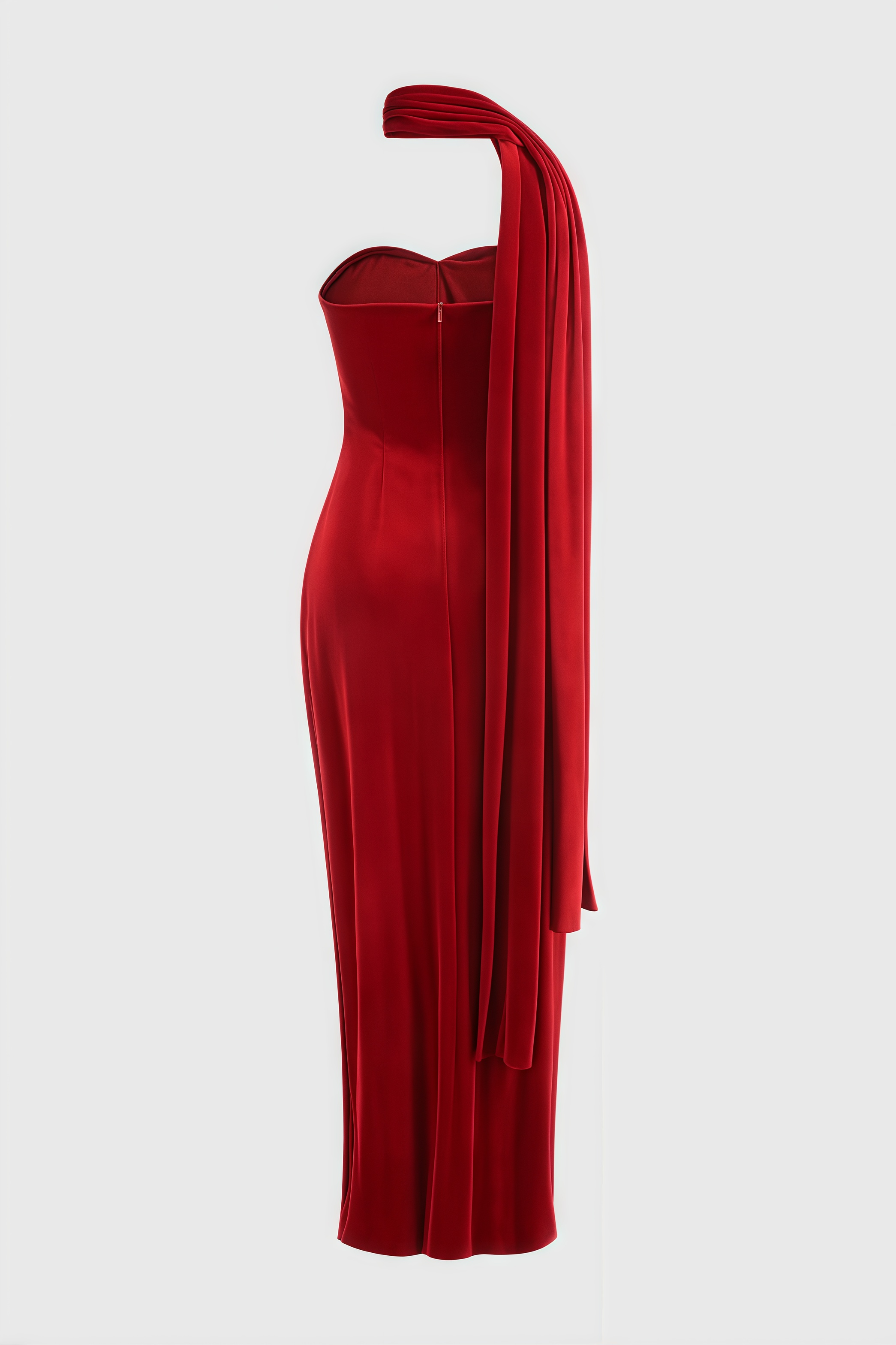 Megas Red 3D Floral Split Maxi Dress