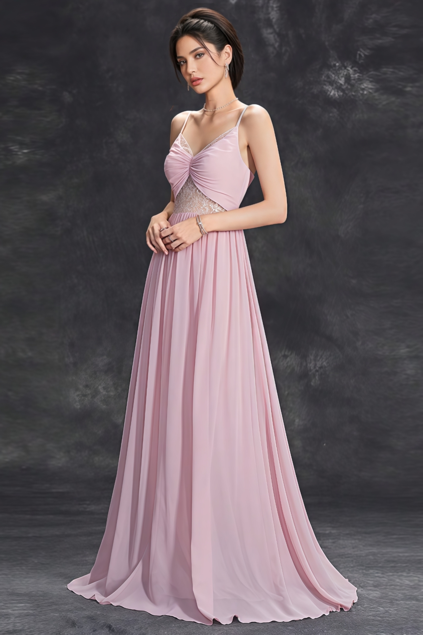 Jyllian Sleeveless Lace-Panelled Maxi Dress