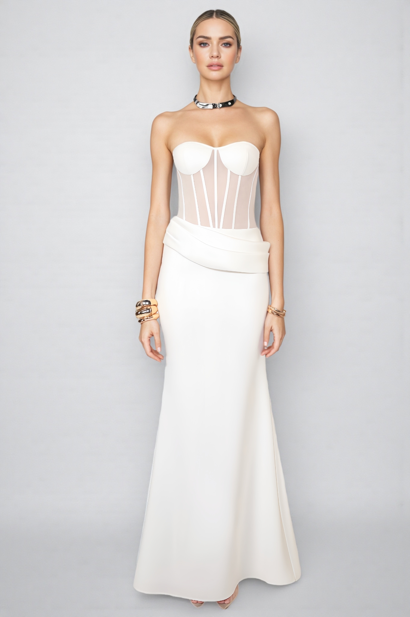 Blythe Strapless Slit Dress Set