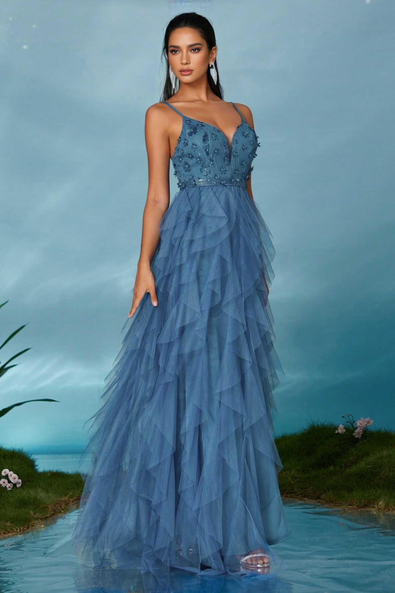 Harlow Halter Mesh Maxi Dress