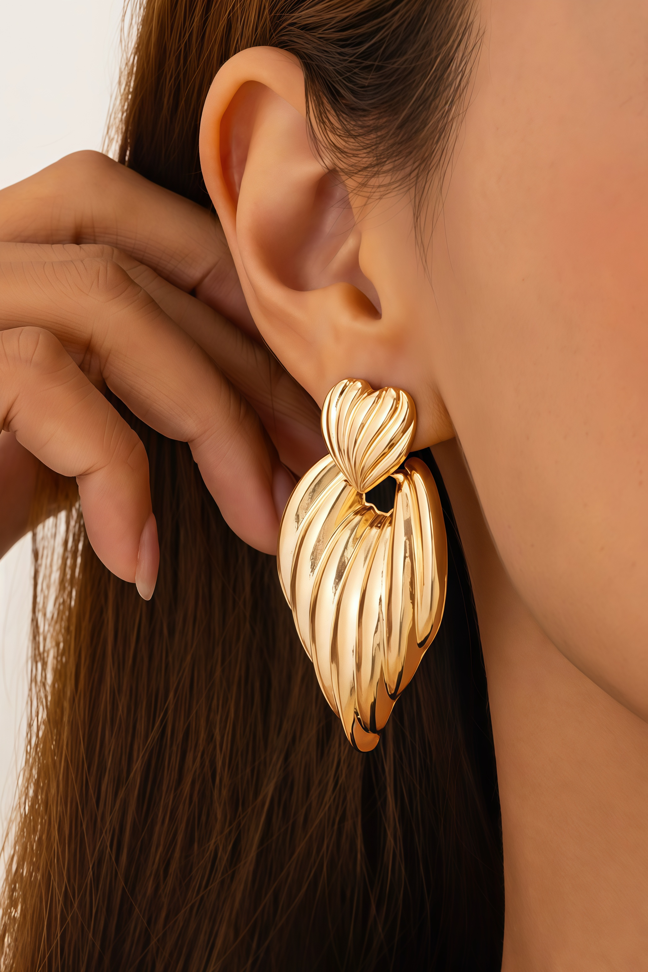 Wilbur Gold Heart Stud Earrings