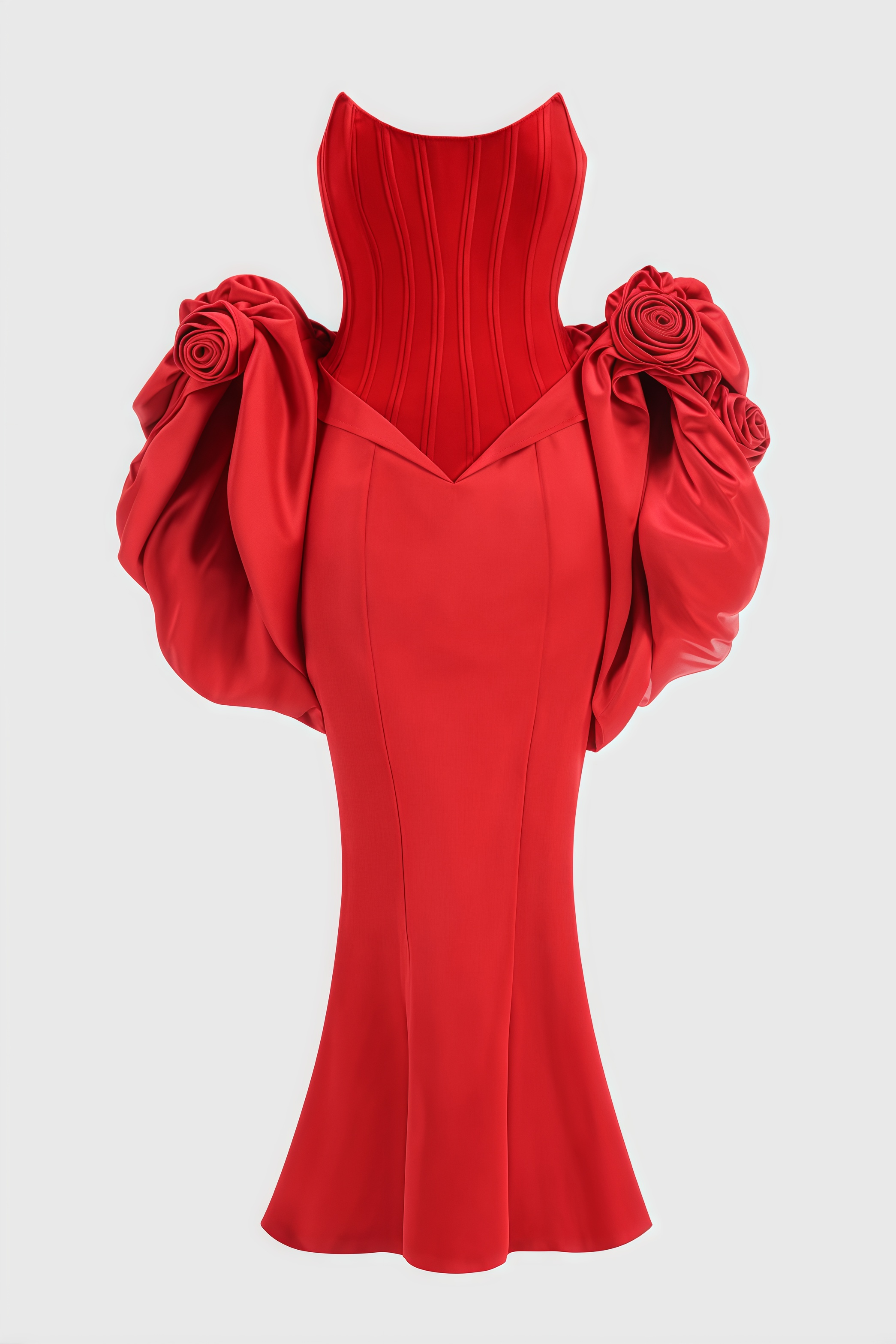 Clarense Sheath 3D Floral Hand Sleeve Maxi Dress