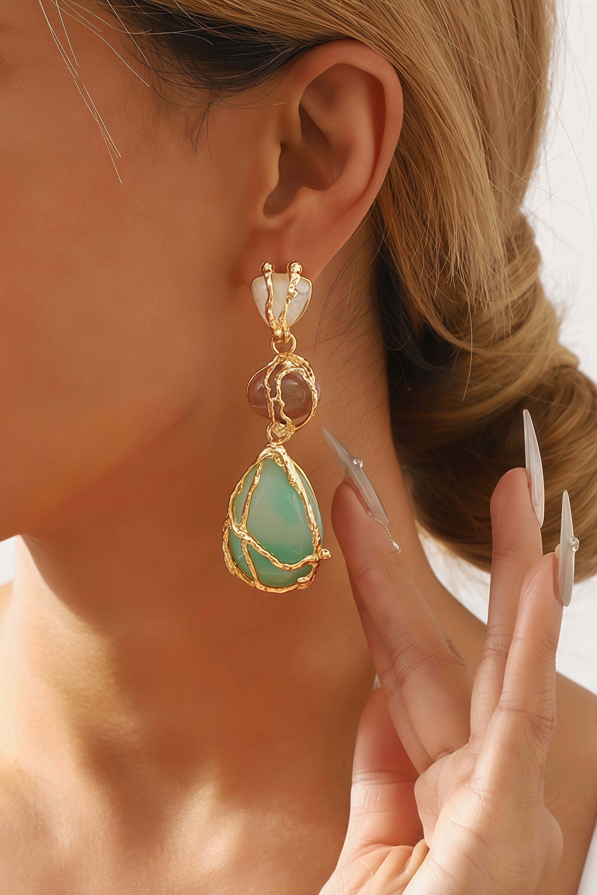 Sybil Mesh Pocket Drop Earrings