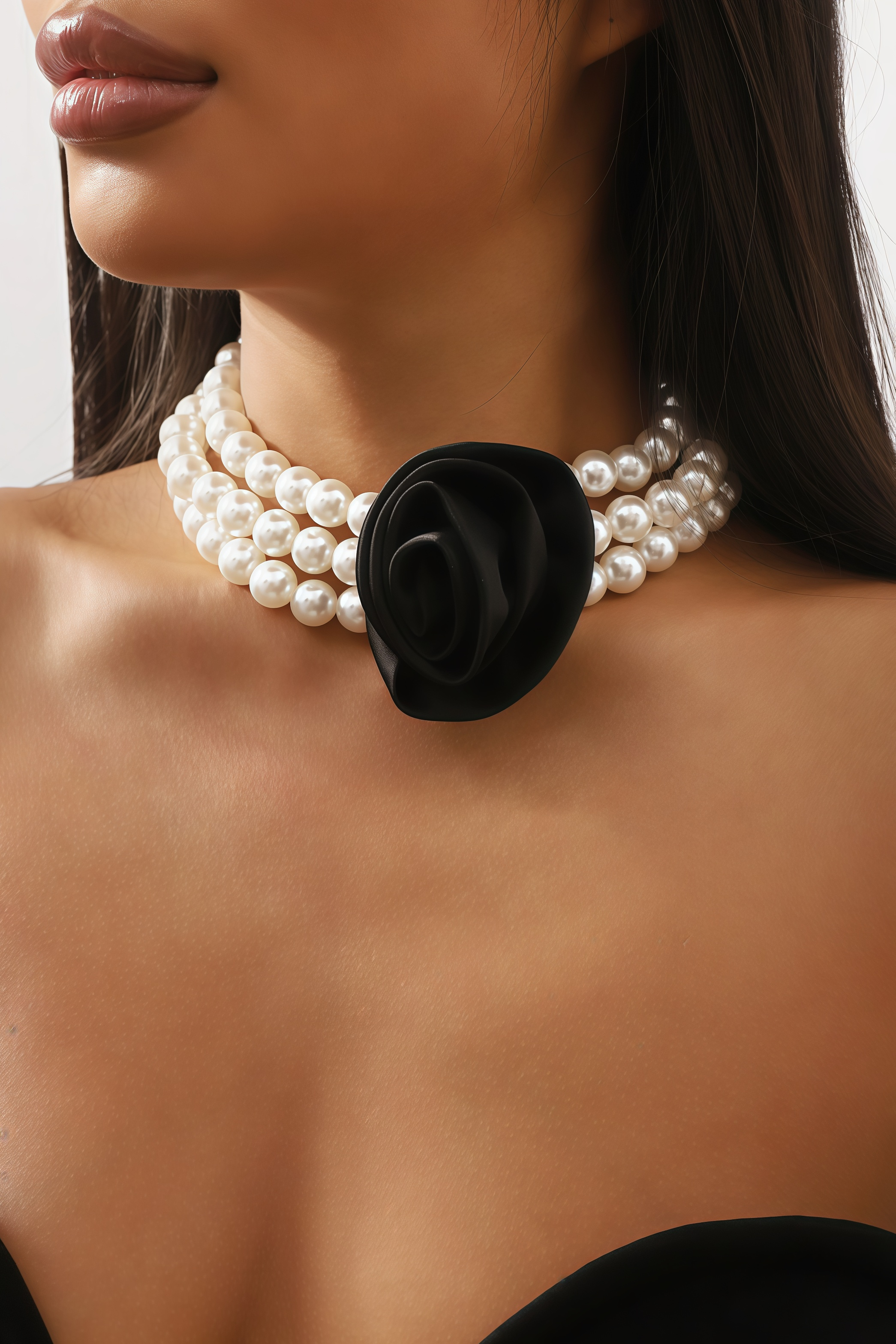 Ursula Rosette Pearl Necklace