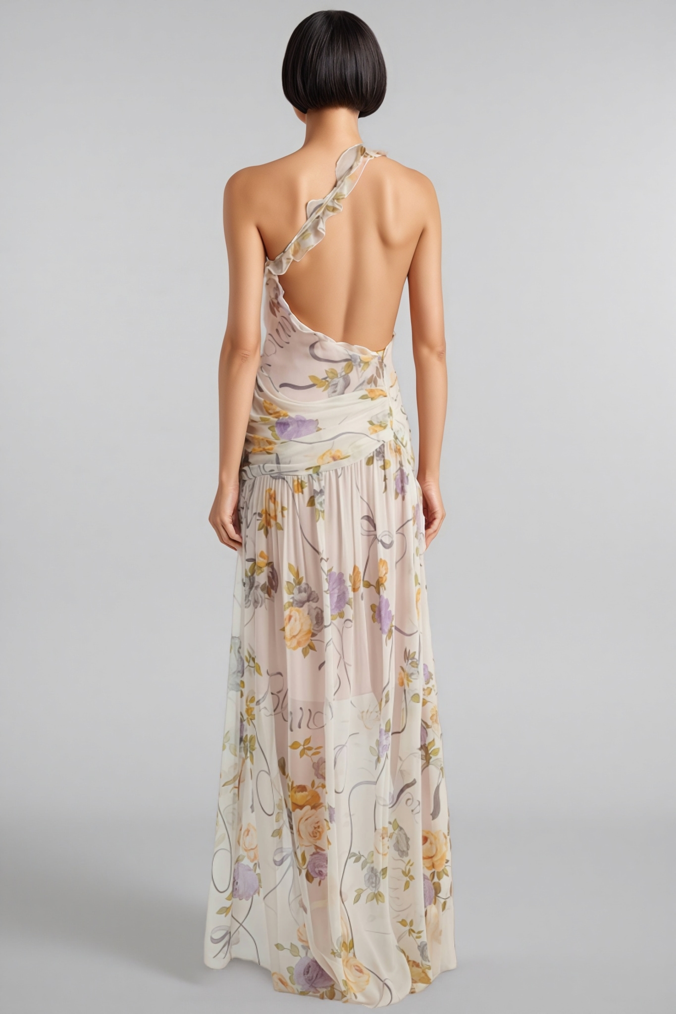 Fanyrt Backless Floral Maxi Dress