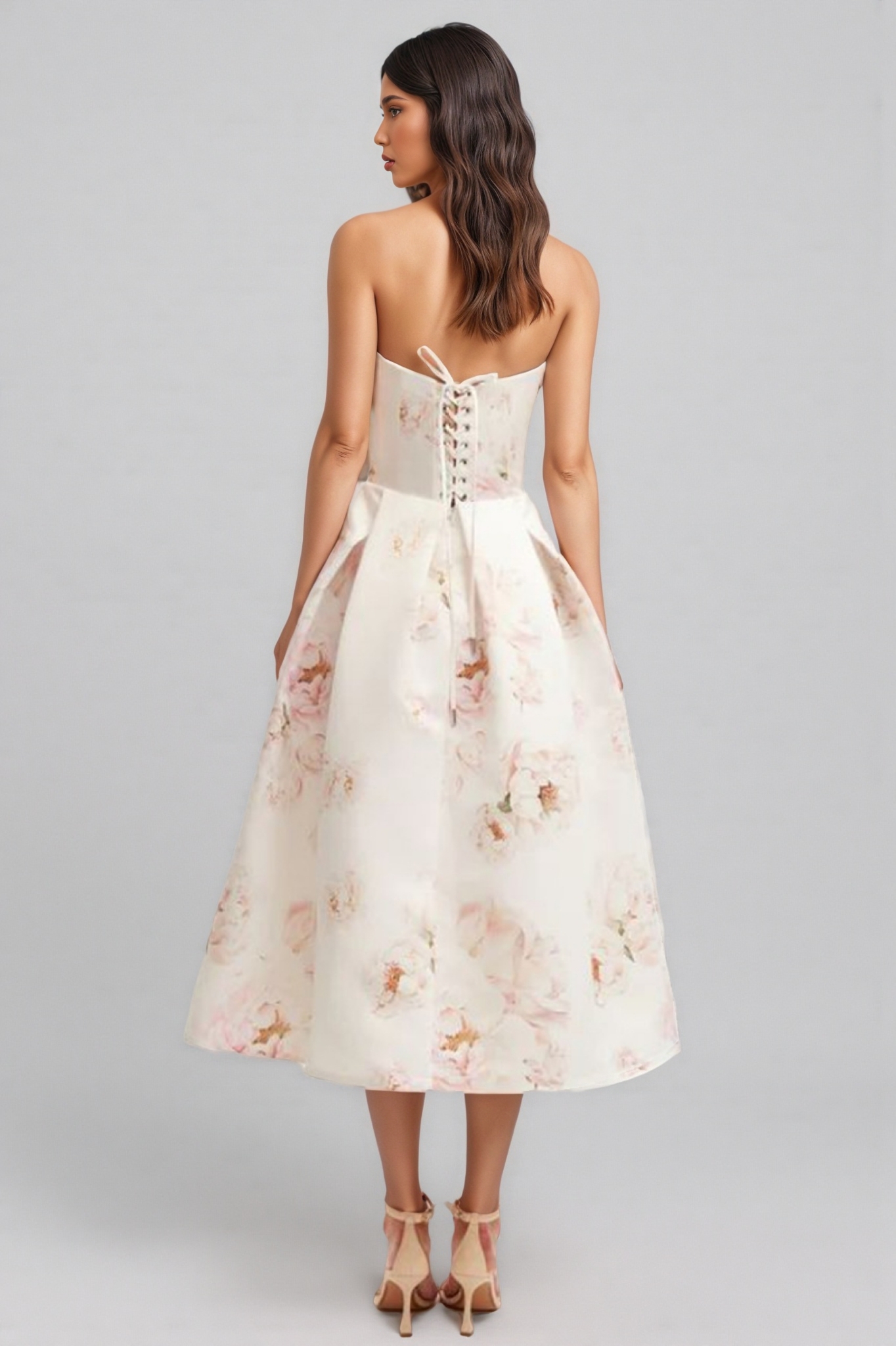 Jerra Peony Corset Midi Dress