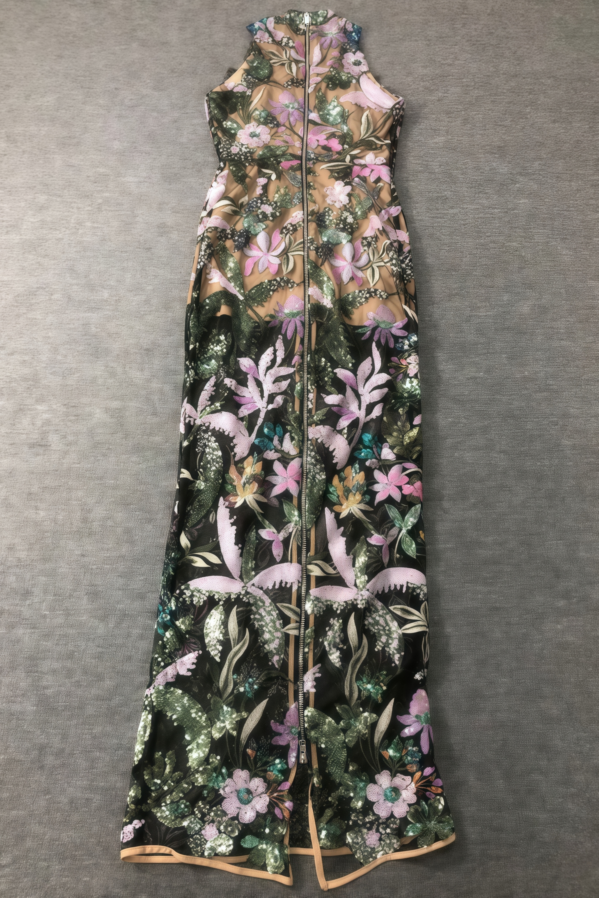 Charkd Lace Embroidered Flower Maxi Dress