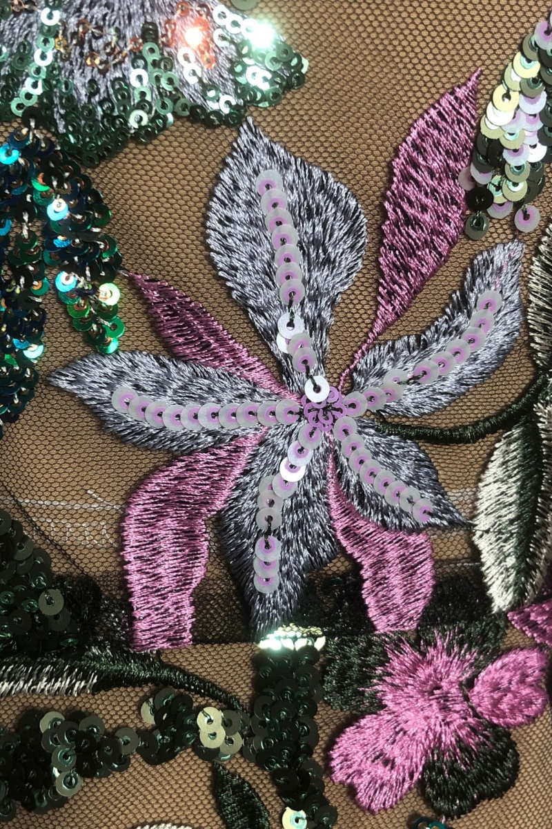 Charkd Lace Embroidered Flower Maxi Dress