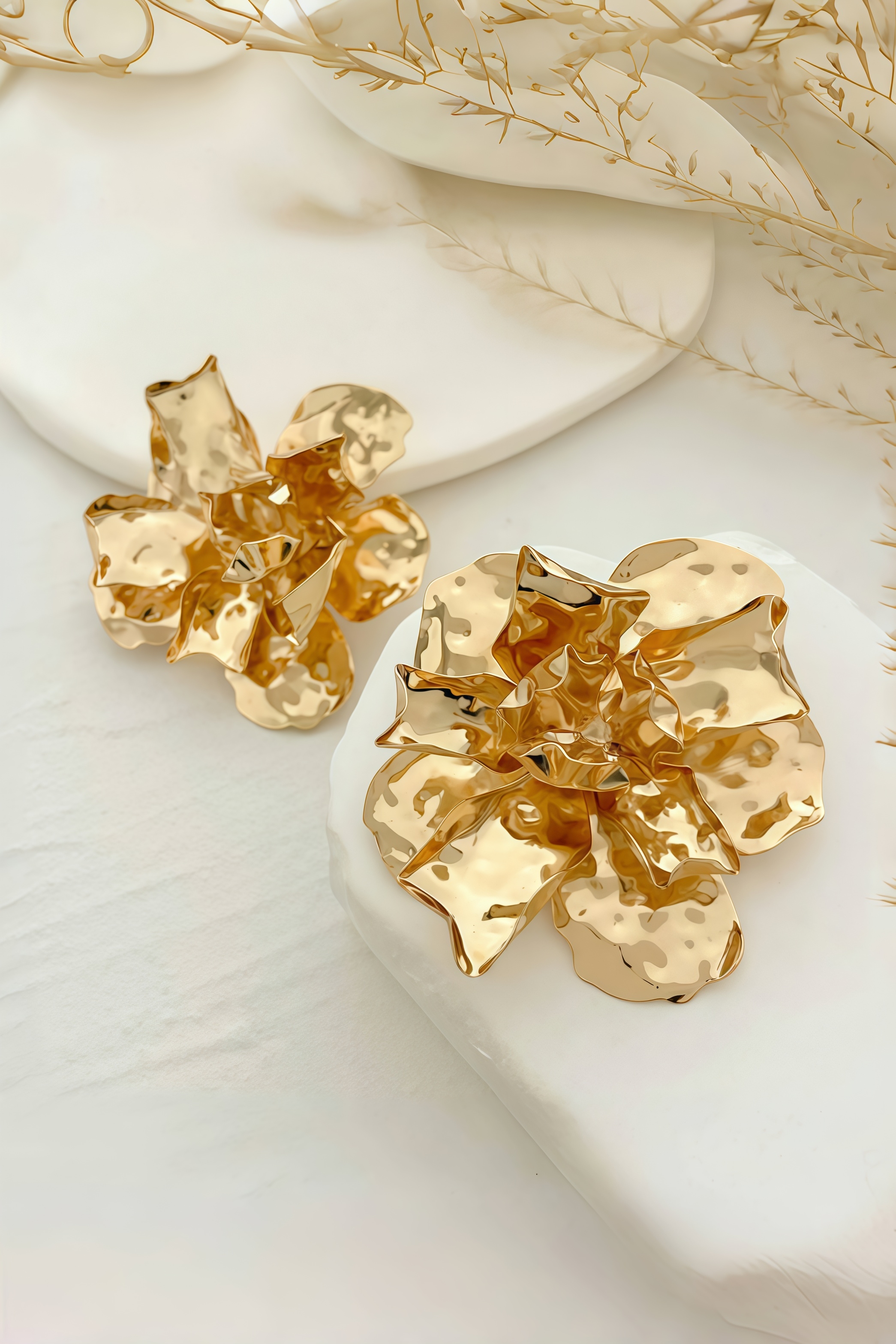 Zebulon Metal 3D Flower Earrings