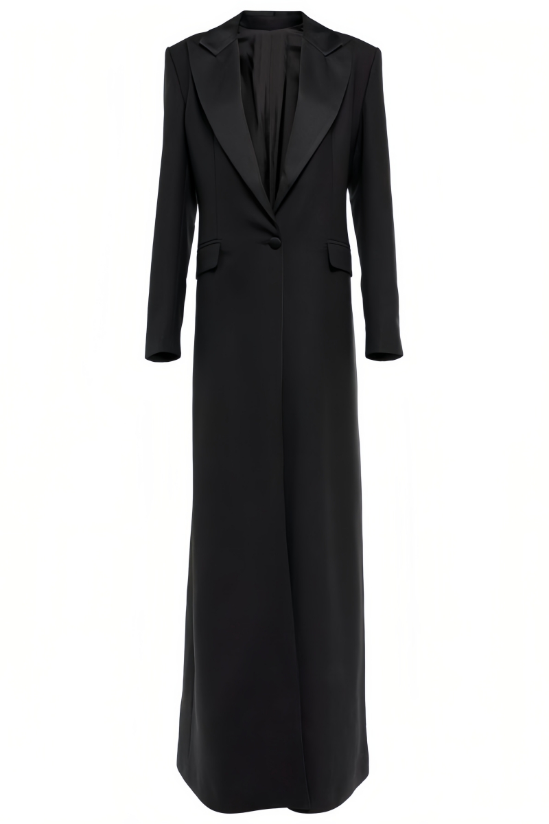 Eira One Button Satin Maxi Dress