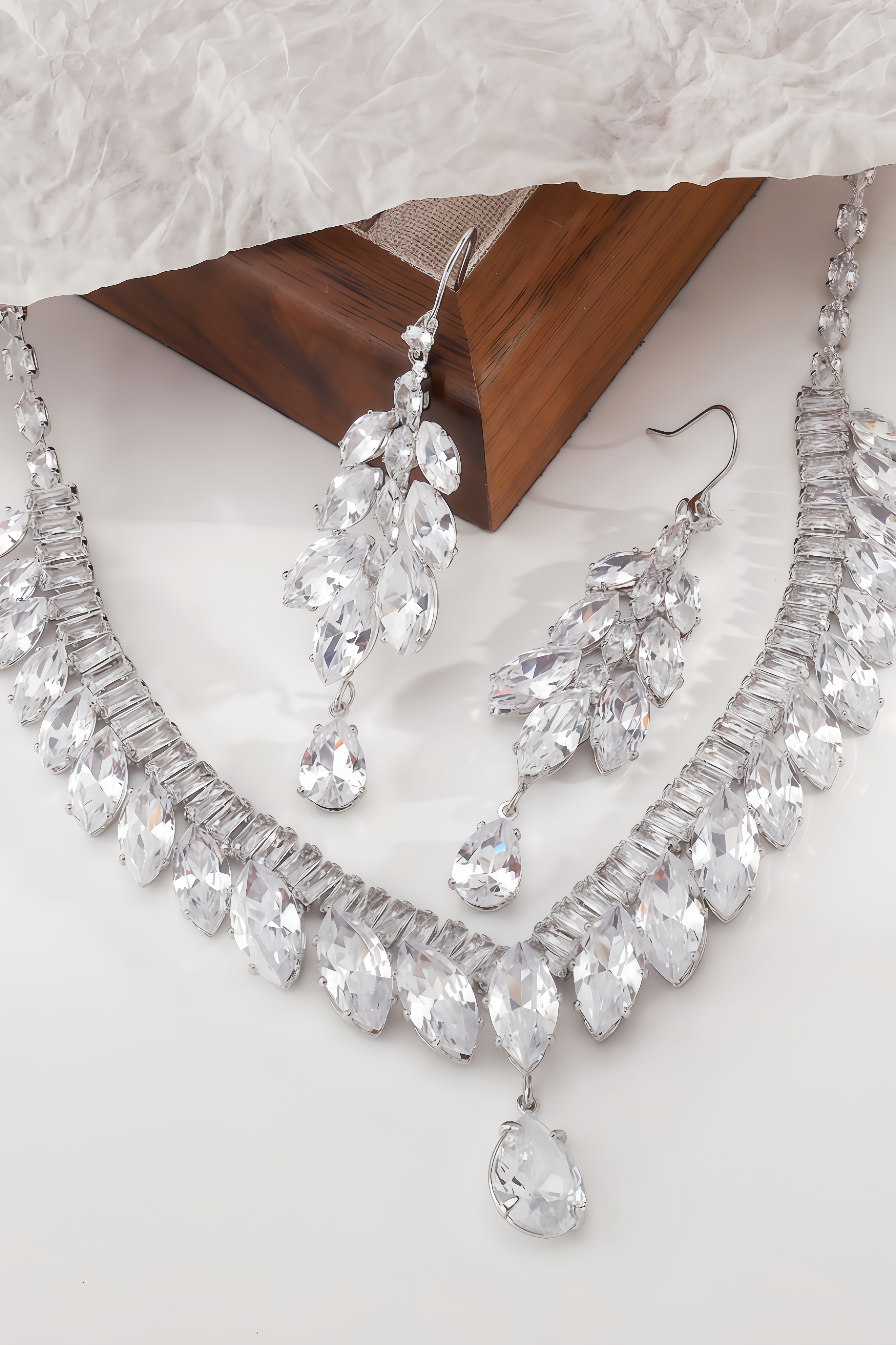 Miaka Copper Zircon Necklace And Earring Set