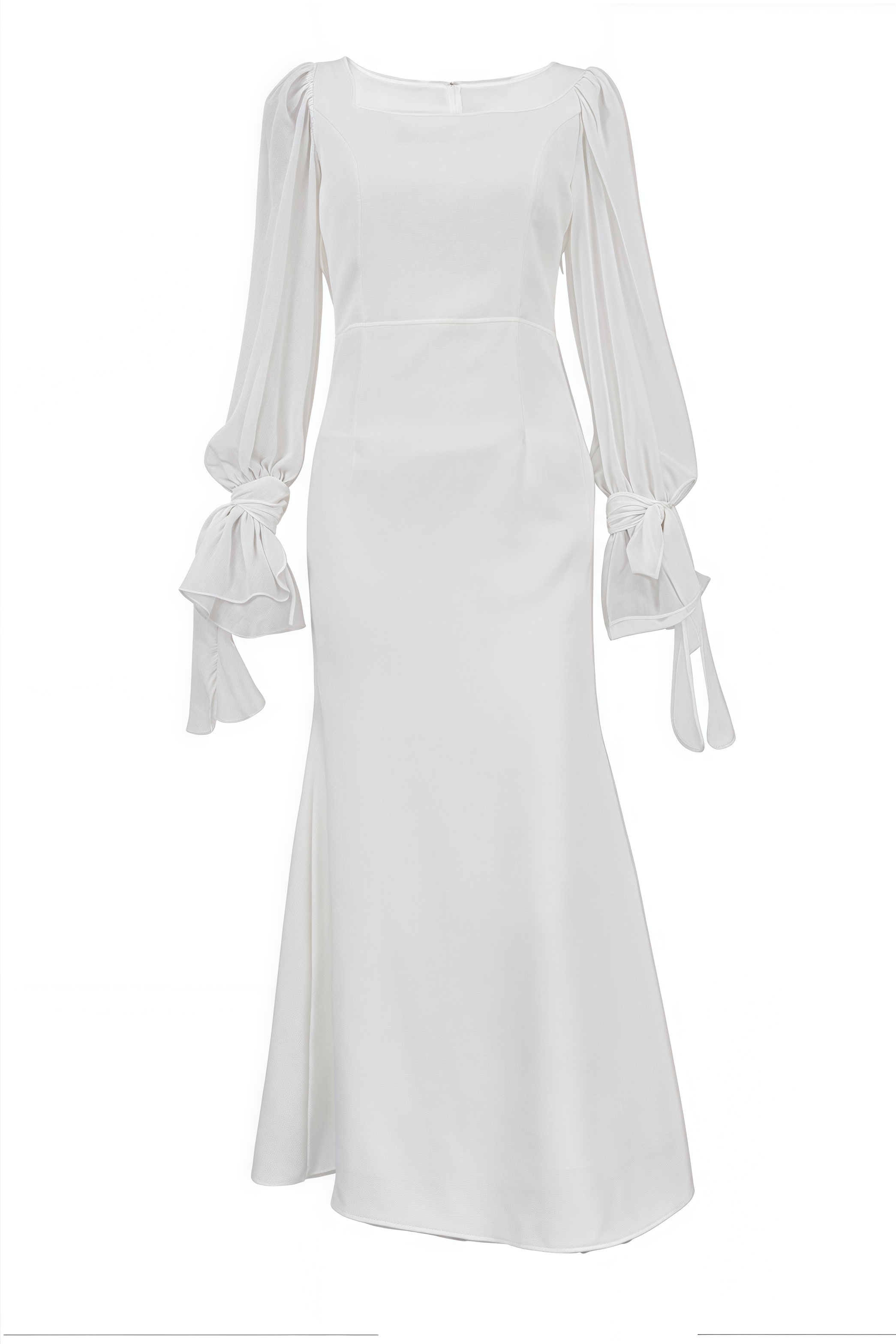 Dlasa Square Neck Lantern Sleeve Midi Dress