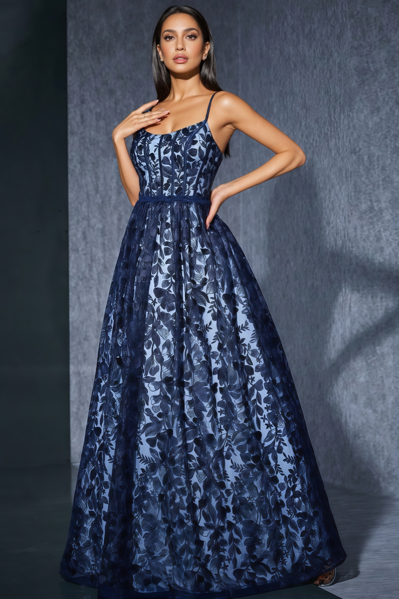 Roxanne Strapless Embroidered Maxi Dress