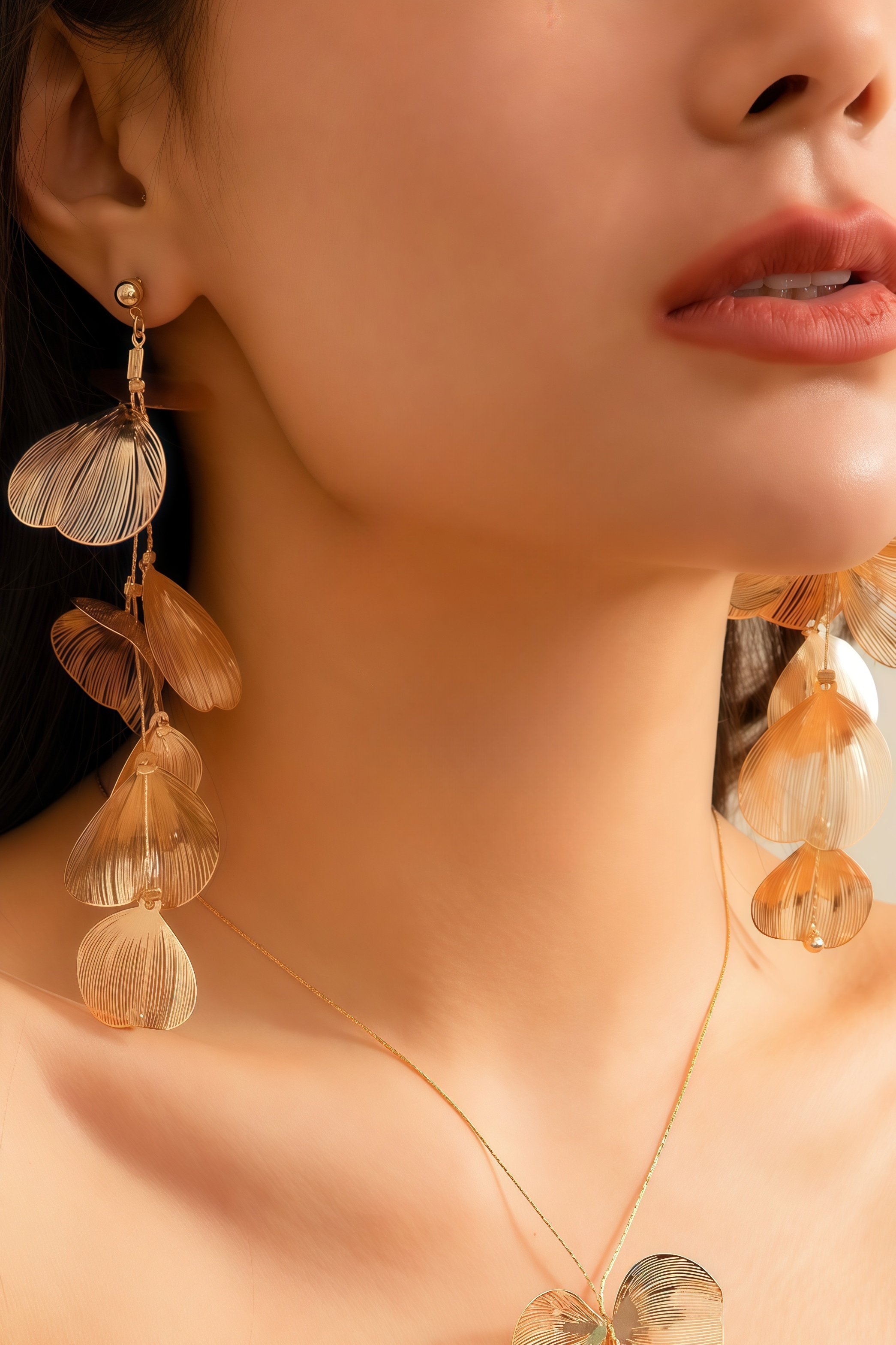 Leland Ginkgo Leaf Tassel Earrings