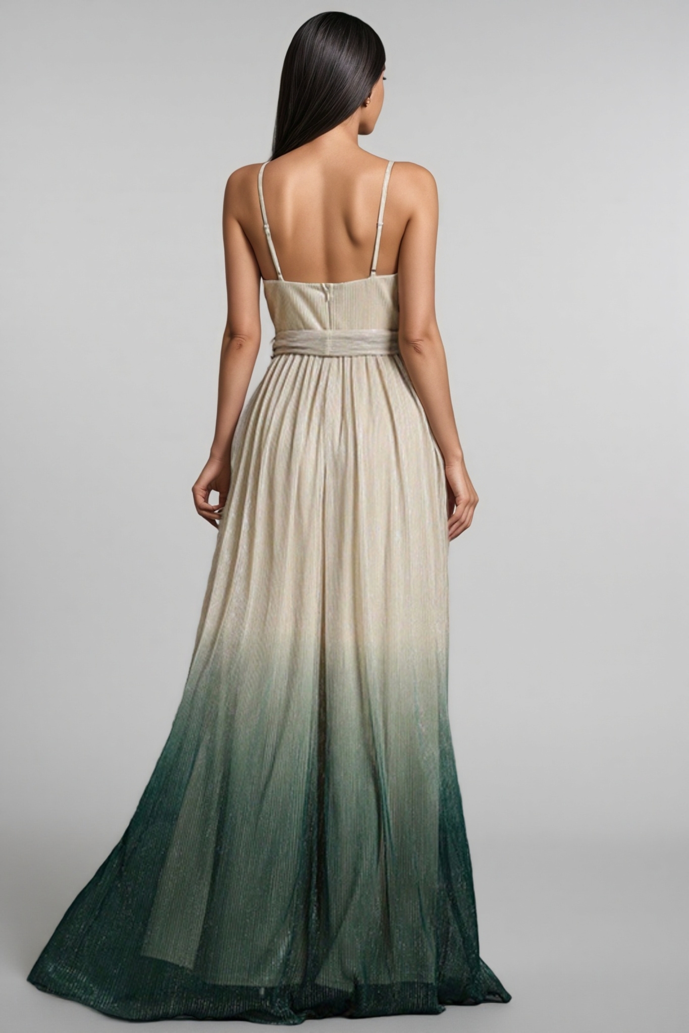Delia Halter Backless Gradient Maxi Dress