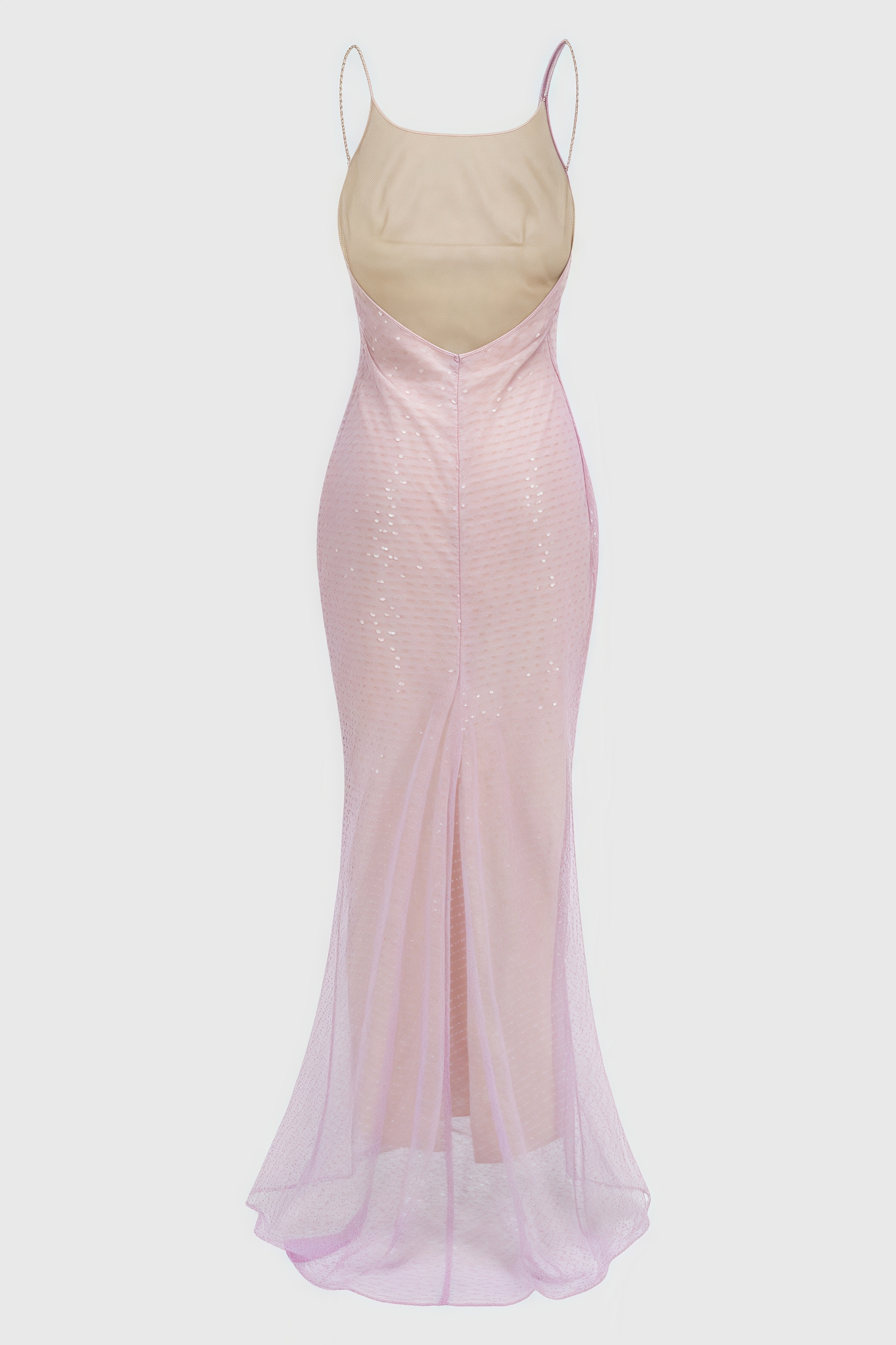 Hespere Halter Sequin Mesh Maxi Dress