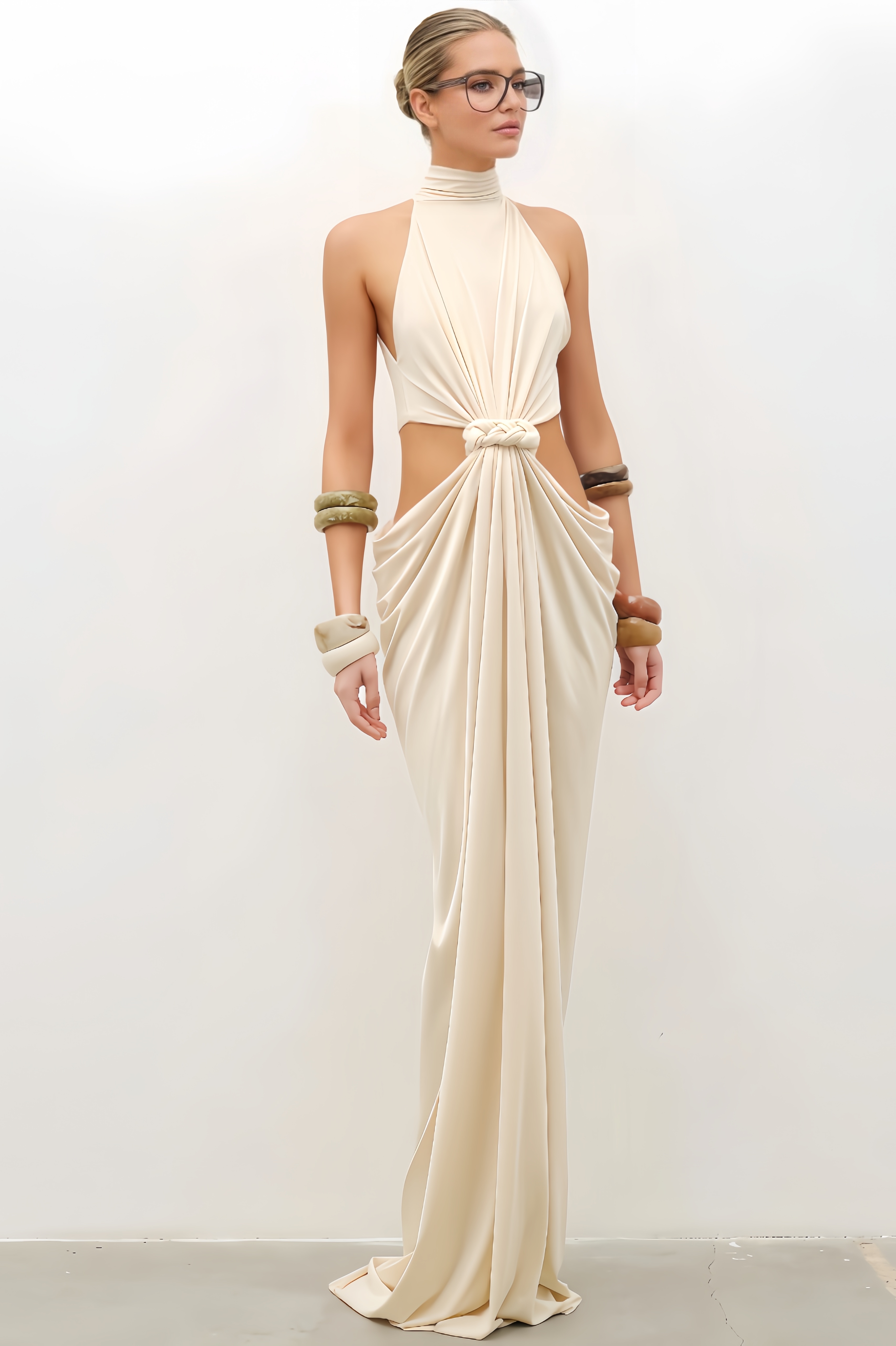 Icey Sleeveless Crop-Top Maxi Dress