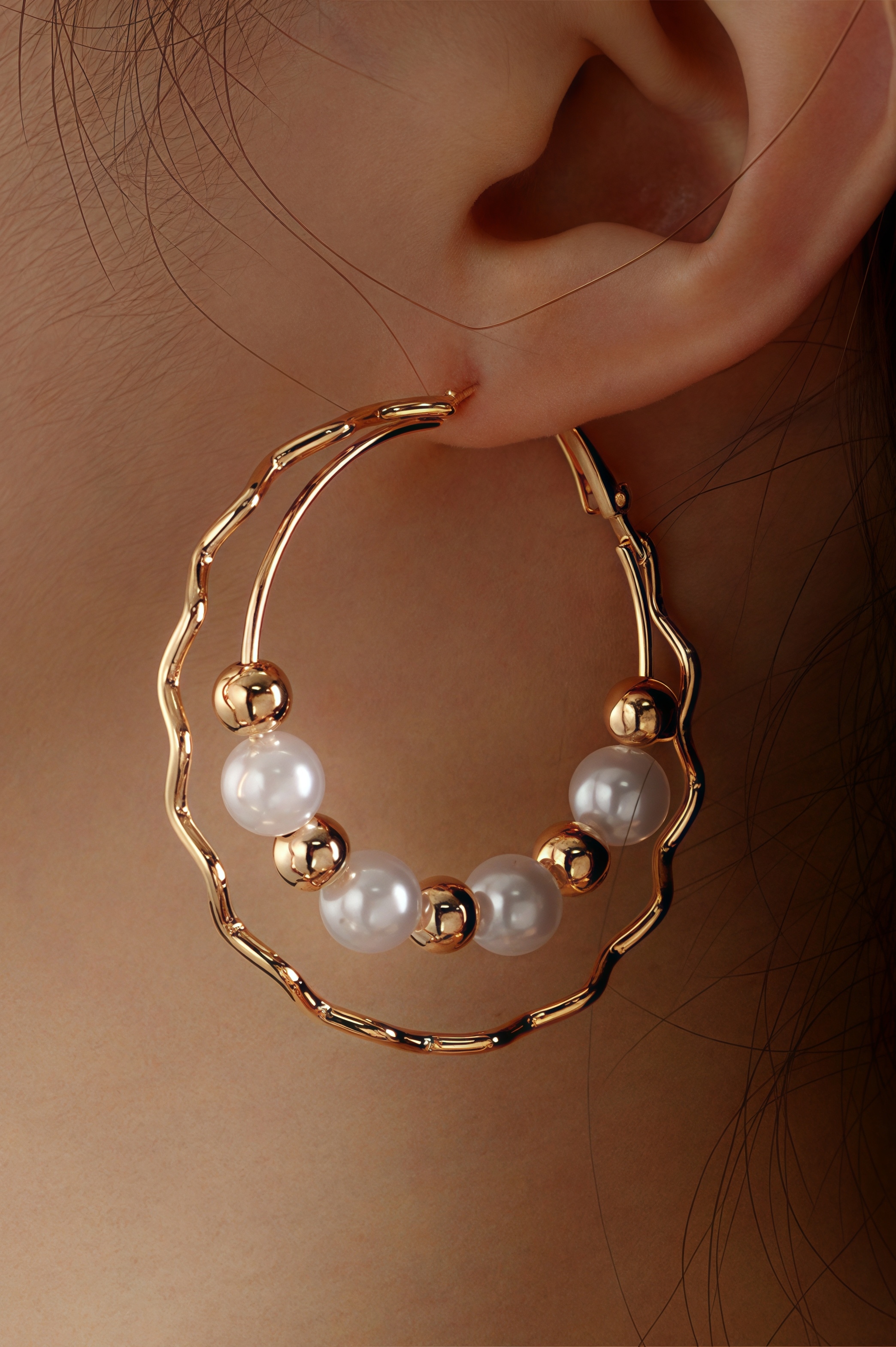 Roderick Geometric Pearl Earrings