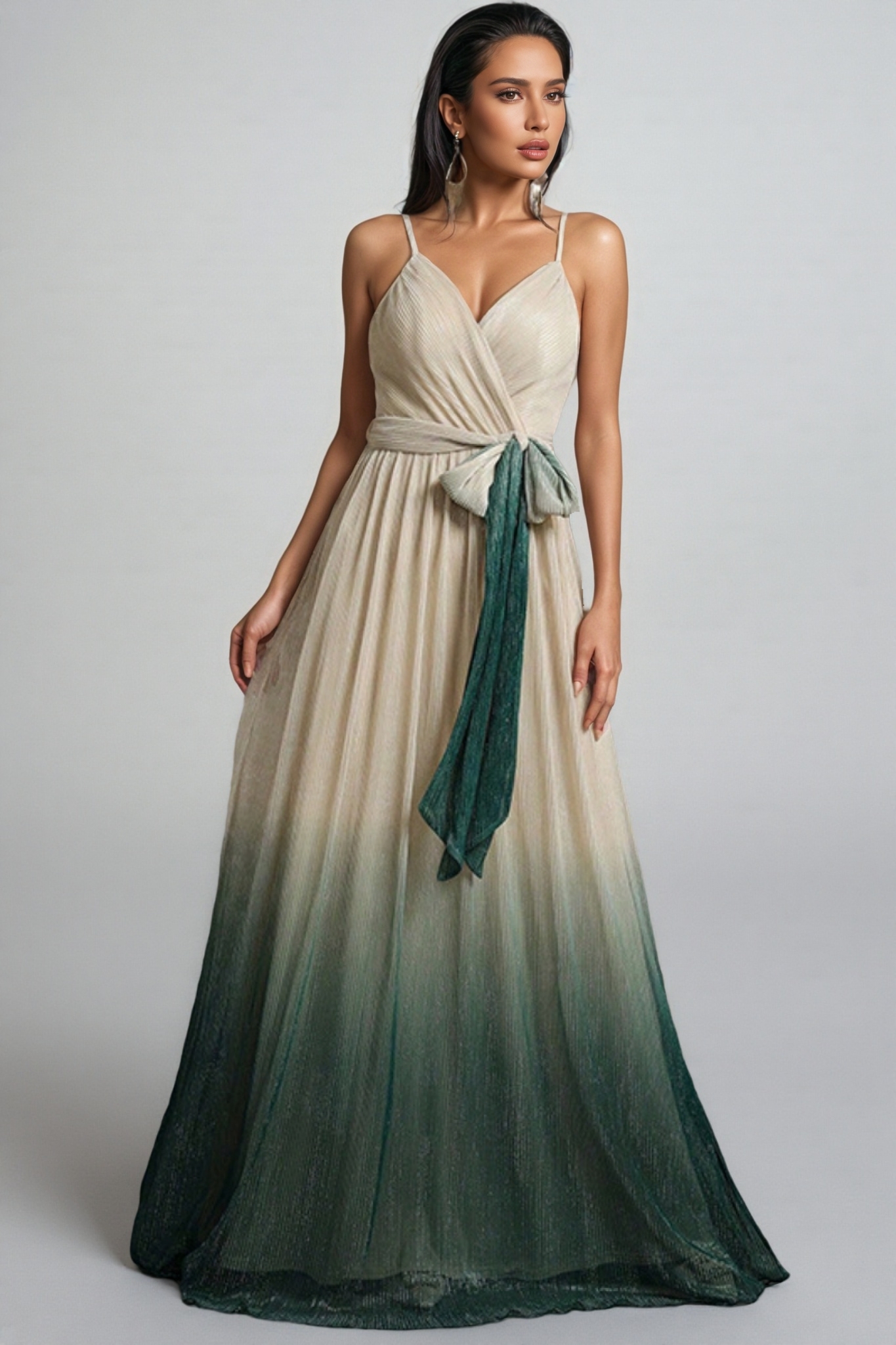 Delia Halter Backless Gradient Maxi Dress