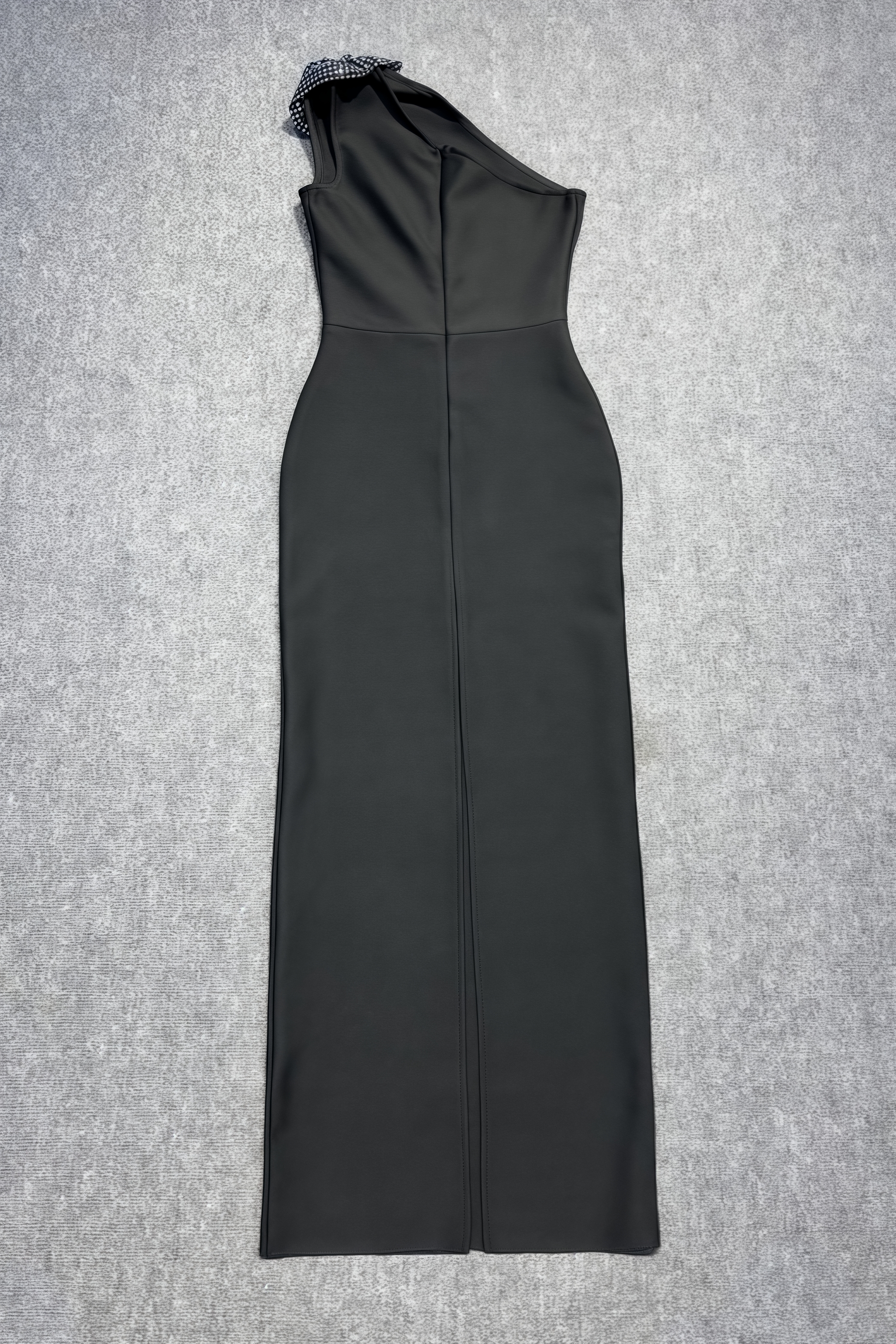 Xoelk Backless Rhinestone 3D Flower Maxi Dress