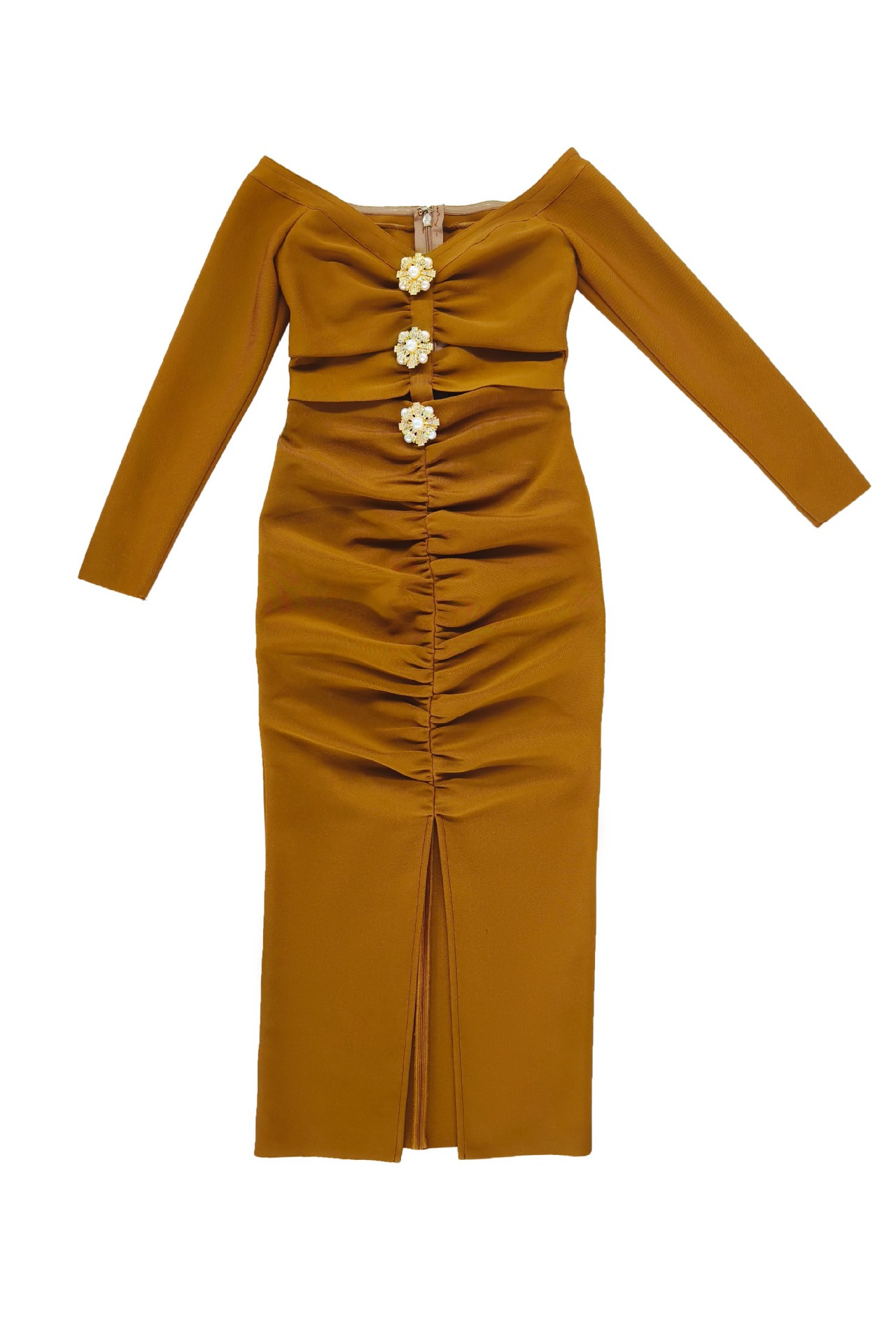 Gwen Hollow Flower Bandage Maxi Dress