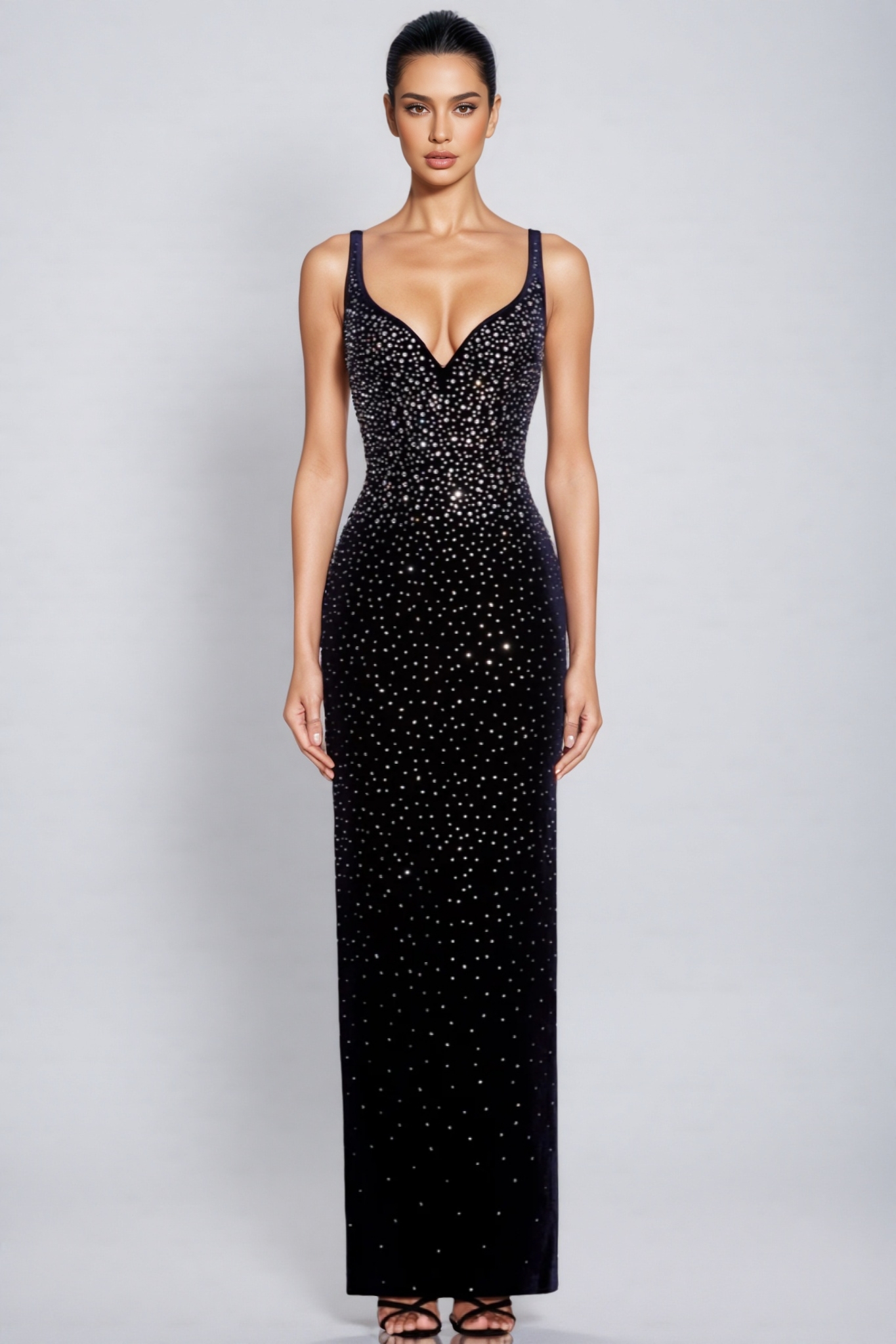 Fawke Rhinestone Sleeveless Maxi Dress