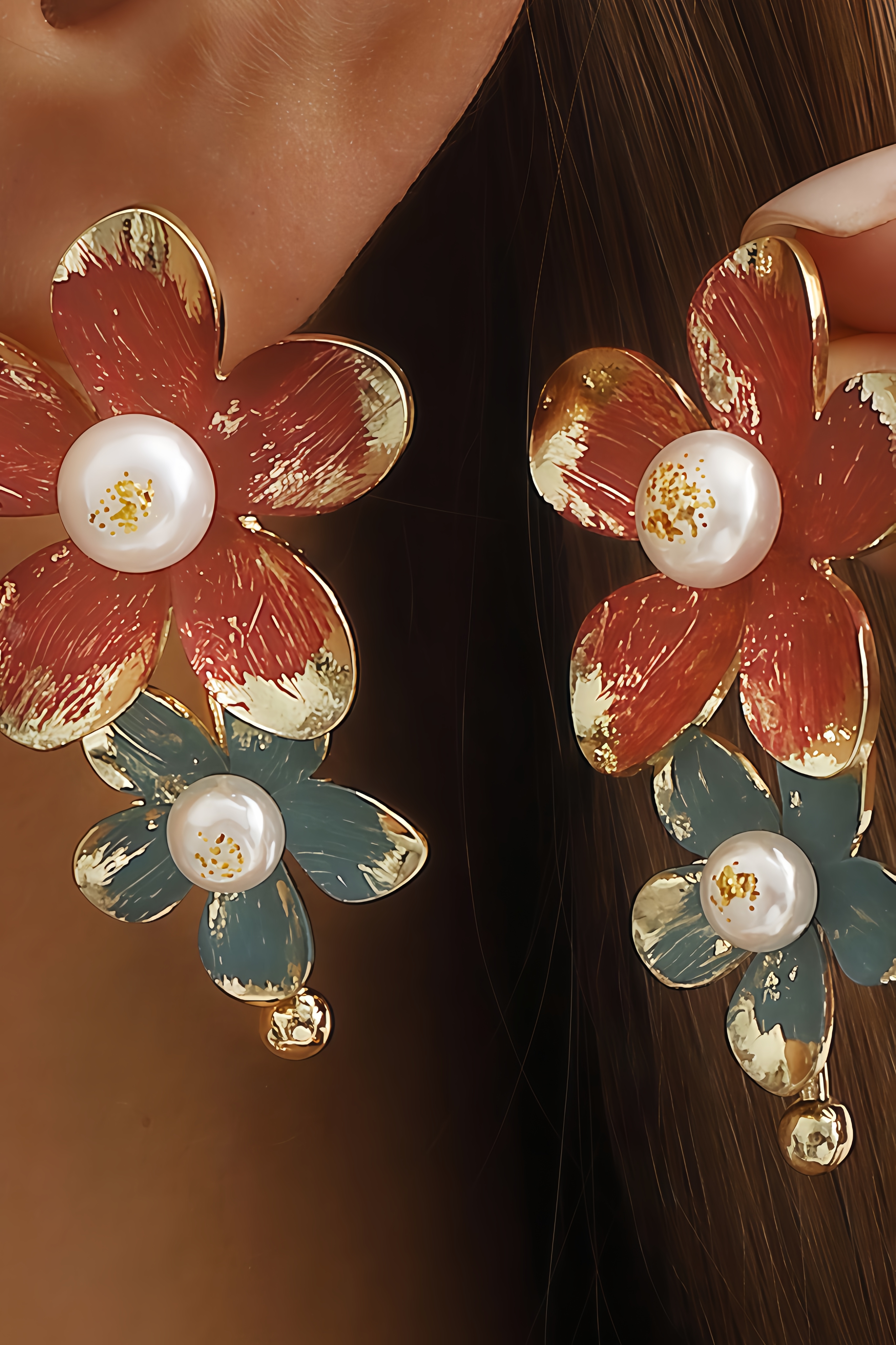 Cato Enamel Floral Earrings