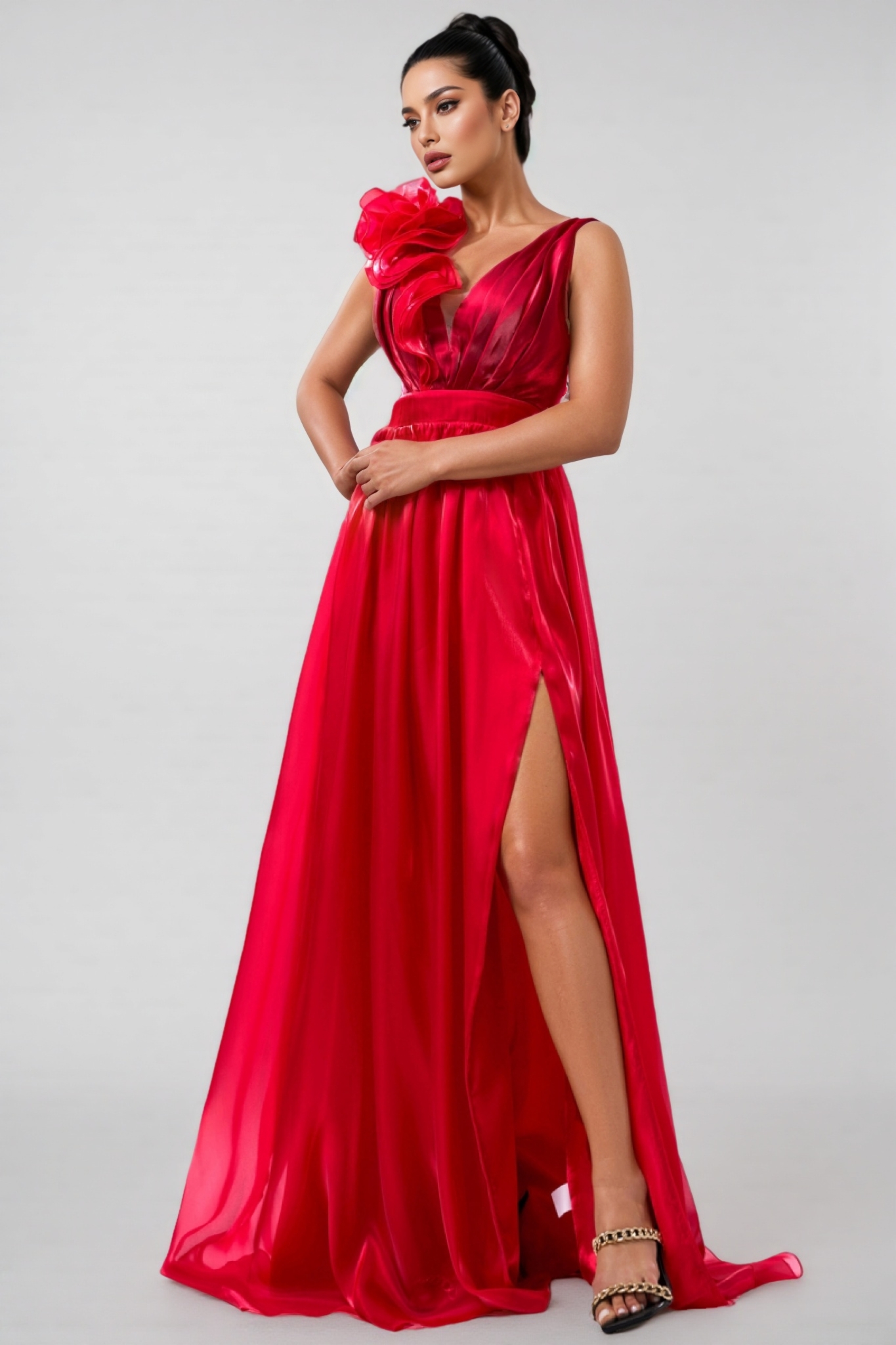 Octavius Sleeveless V-Neck Split Maxi Dress