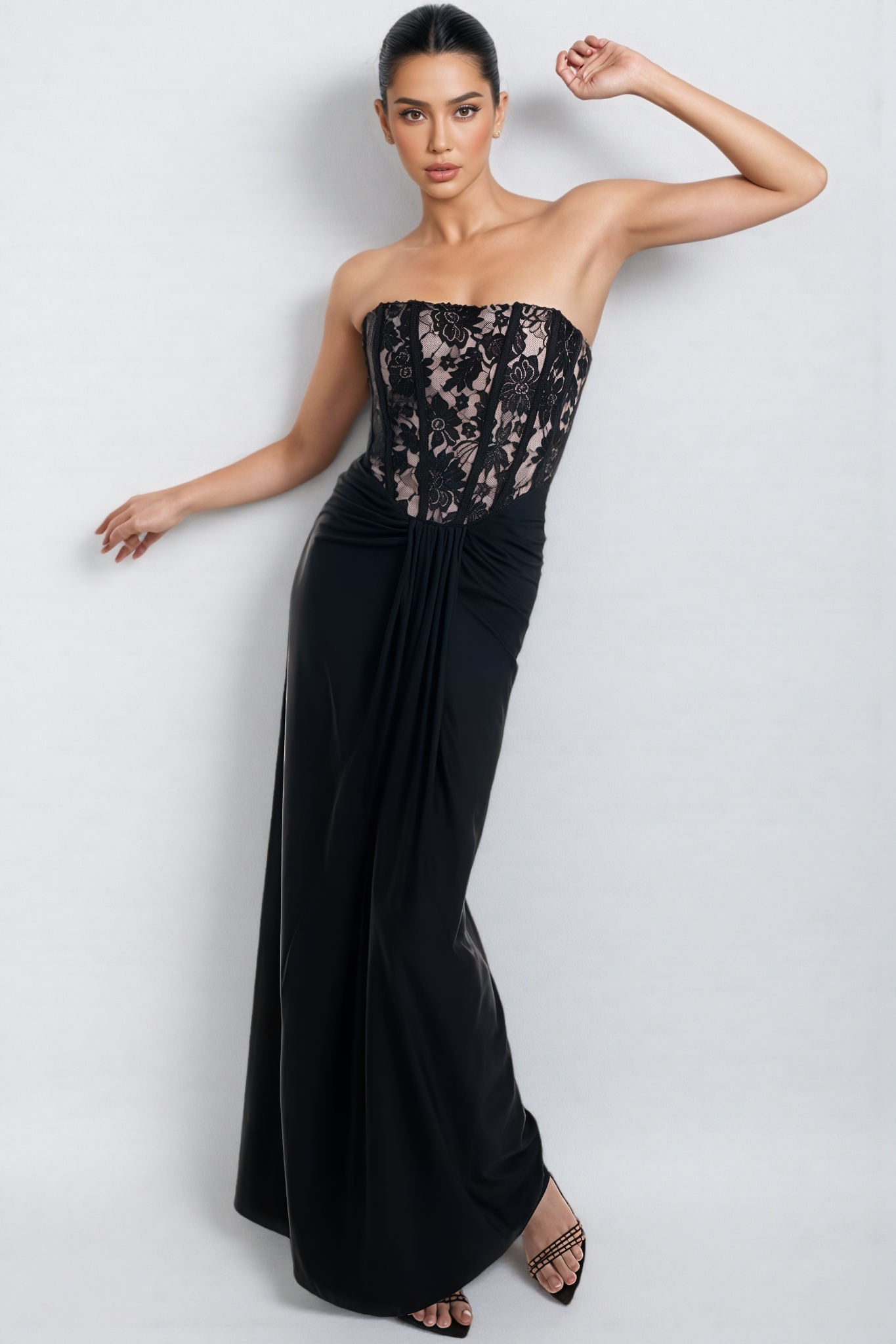 Judihe Lace Sheath Maxi Dress