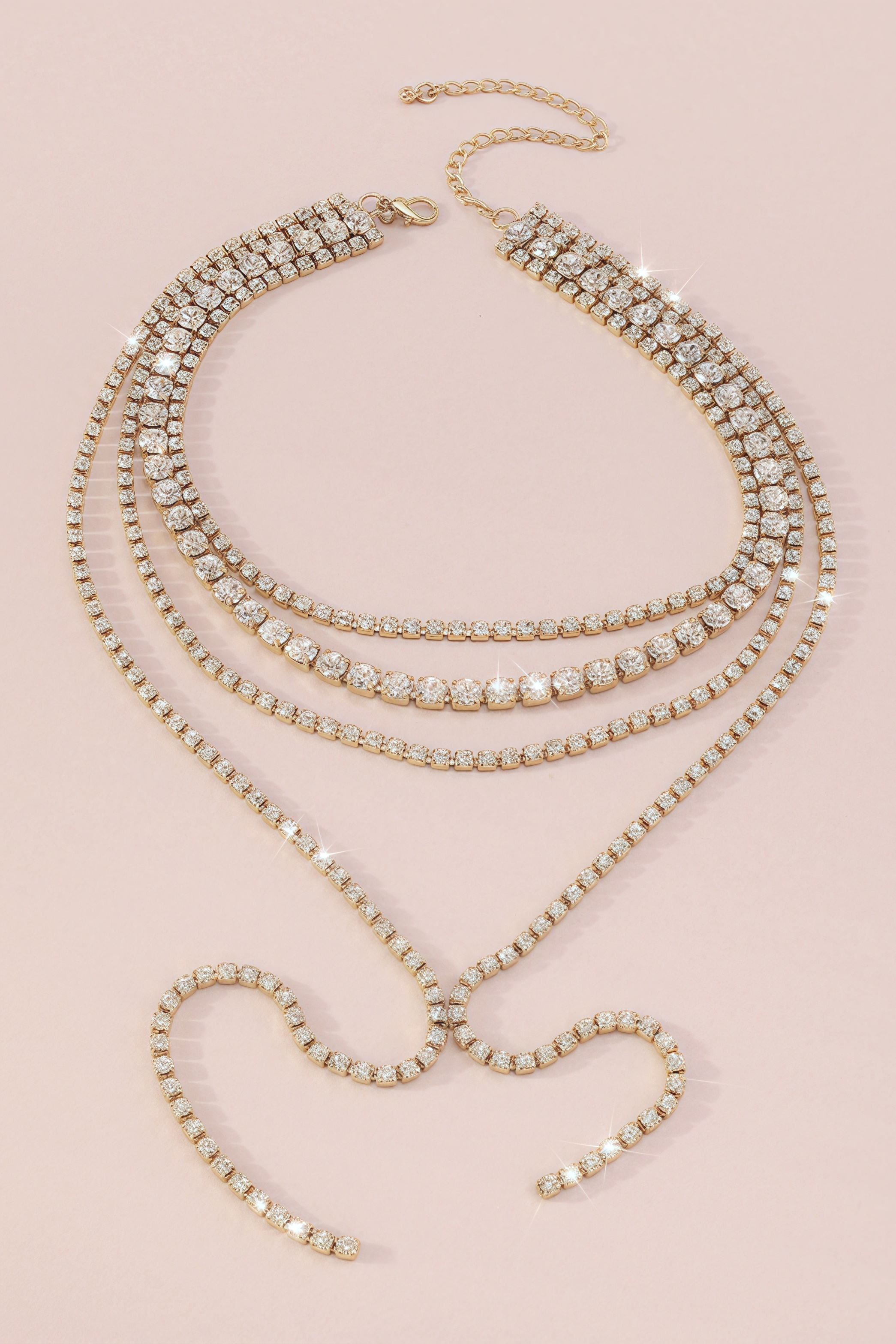 Orin Rhinestone Tassel Necklace