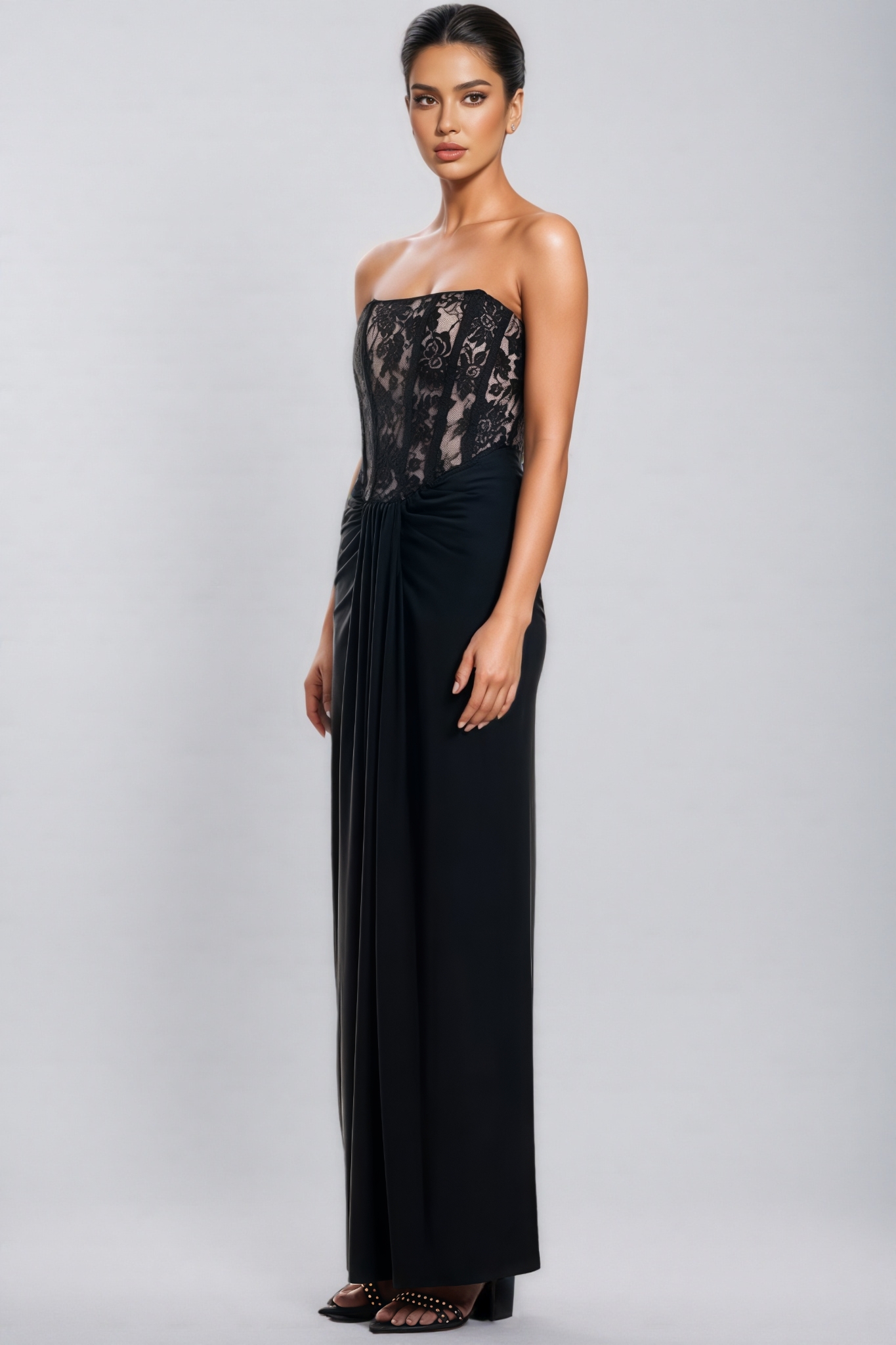 Judihe Lace Sheath Maxi Dress