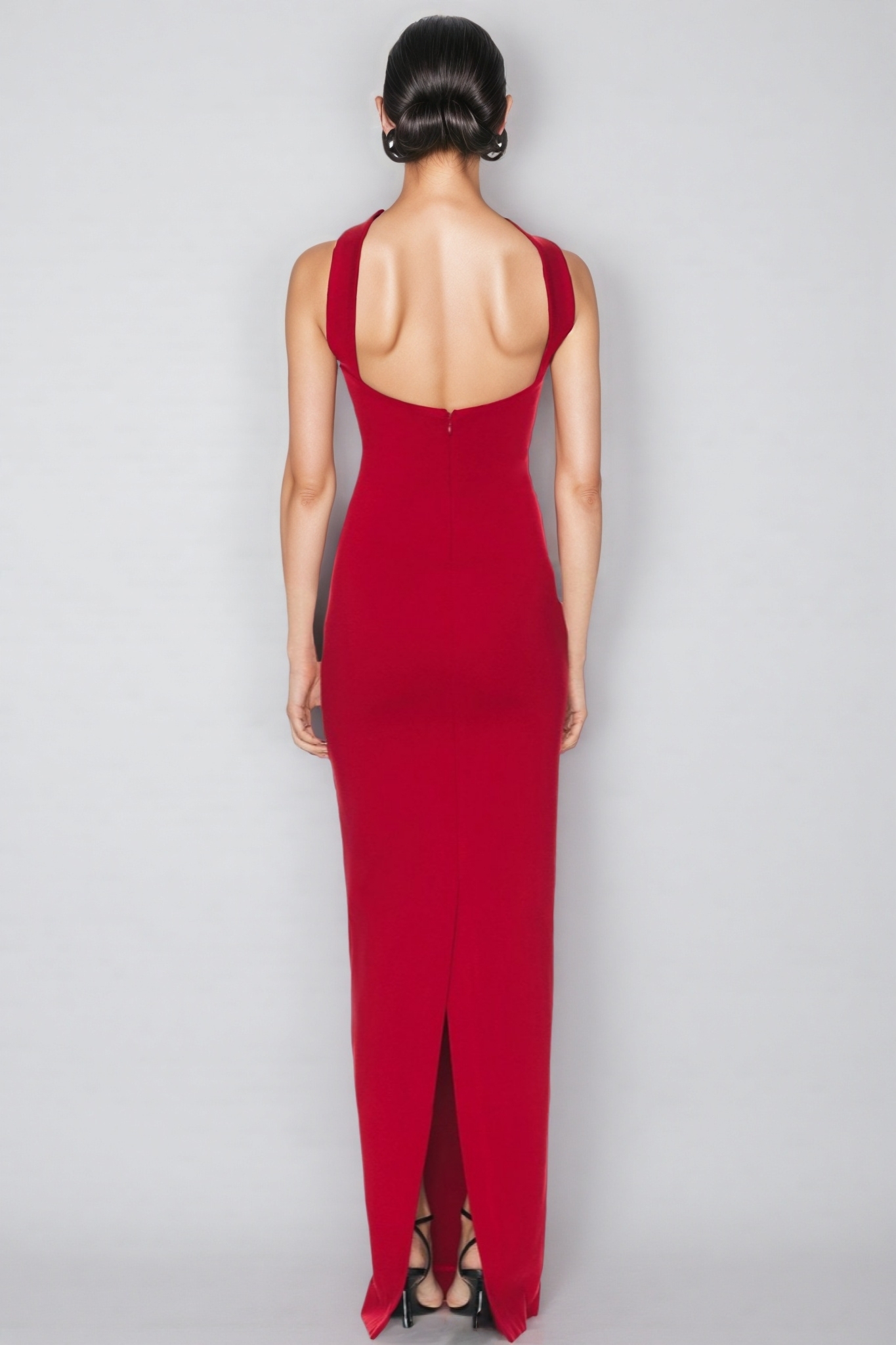 Aroa Sheath Tight Neckline Maxi Dress