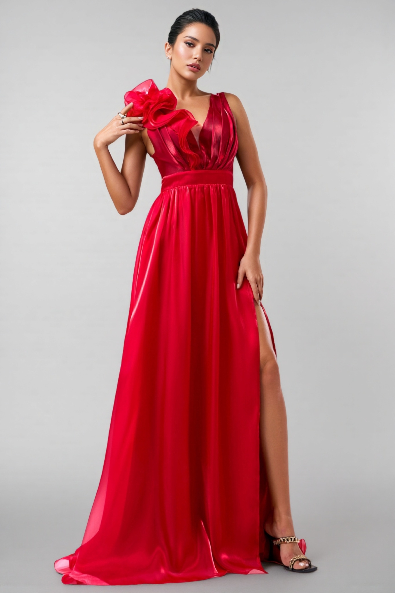 Octavius Sleeveless V-Neck Split Maxi Dress