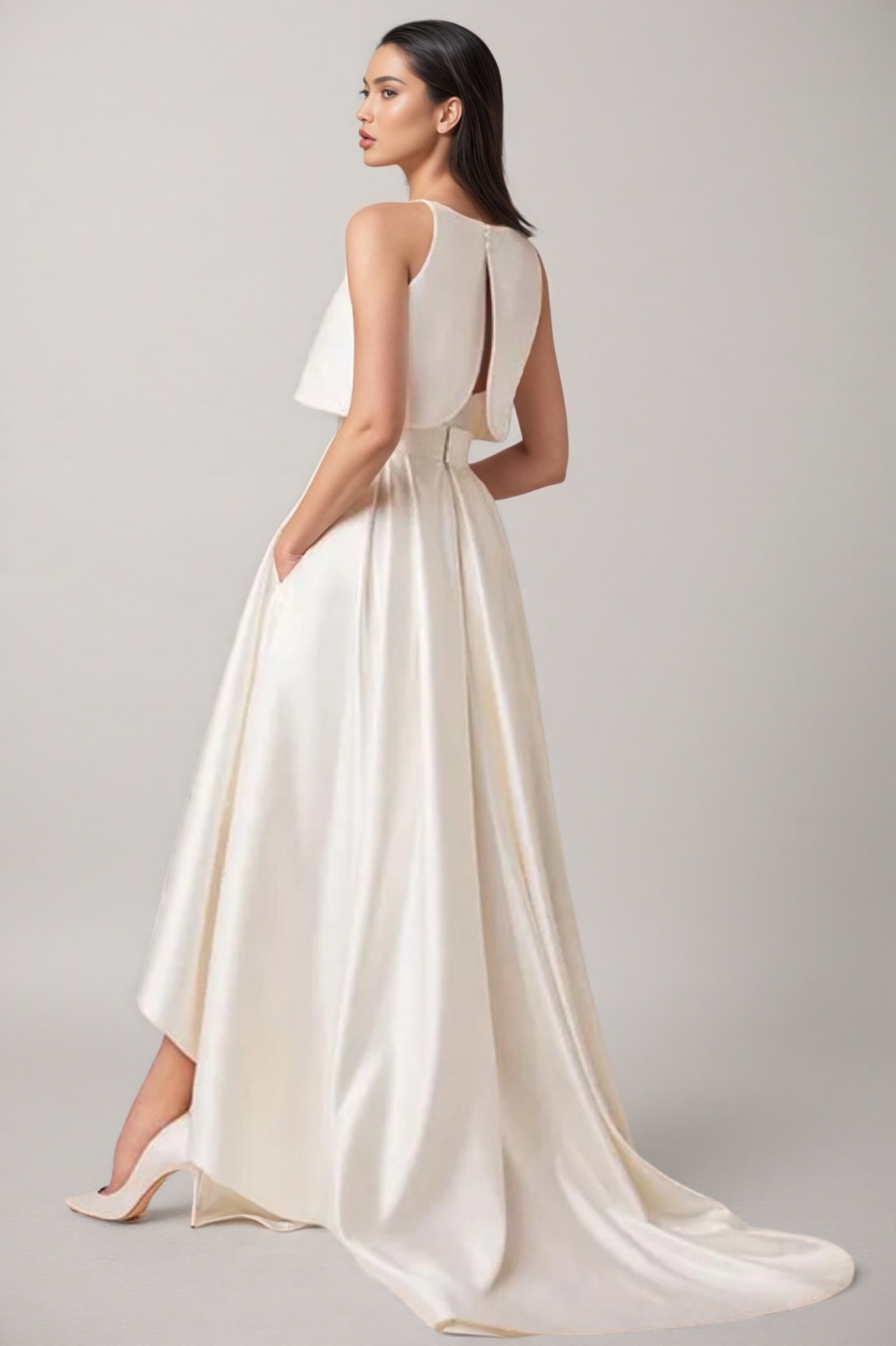 Nicore White Strapless Maxi Dress