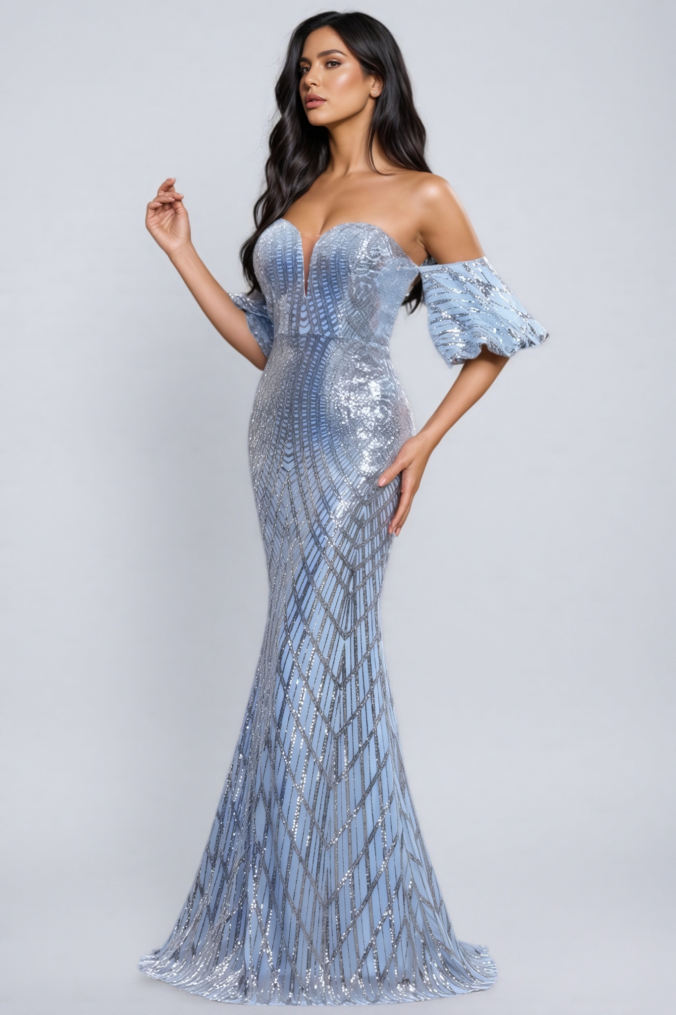 Mota Strapless sequinned maxi dress